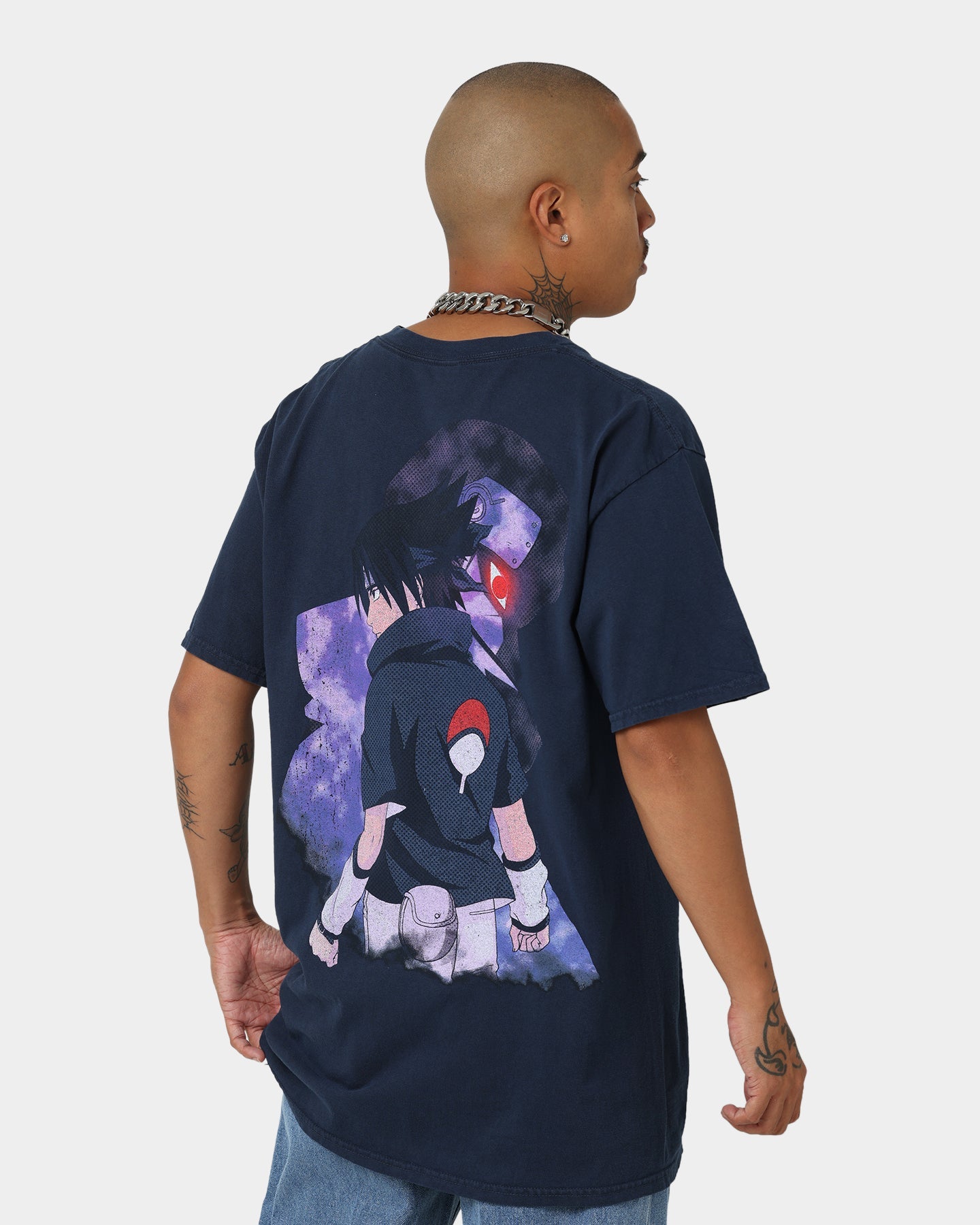 Goat Crew X Naruto Sasuke Premium CLR T-Shirt Navy