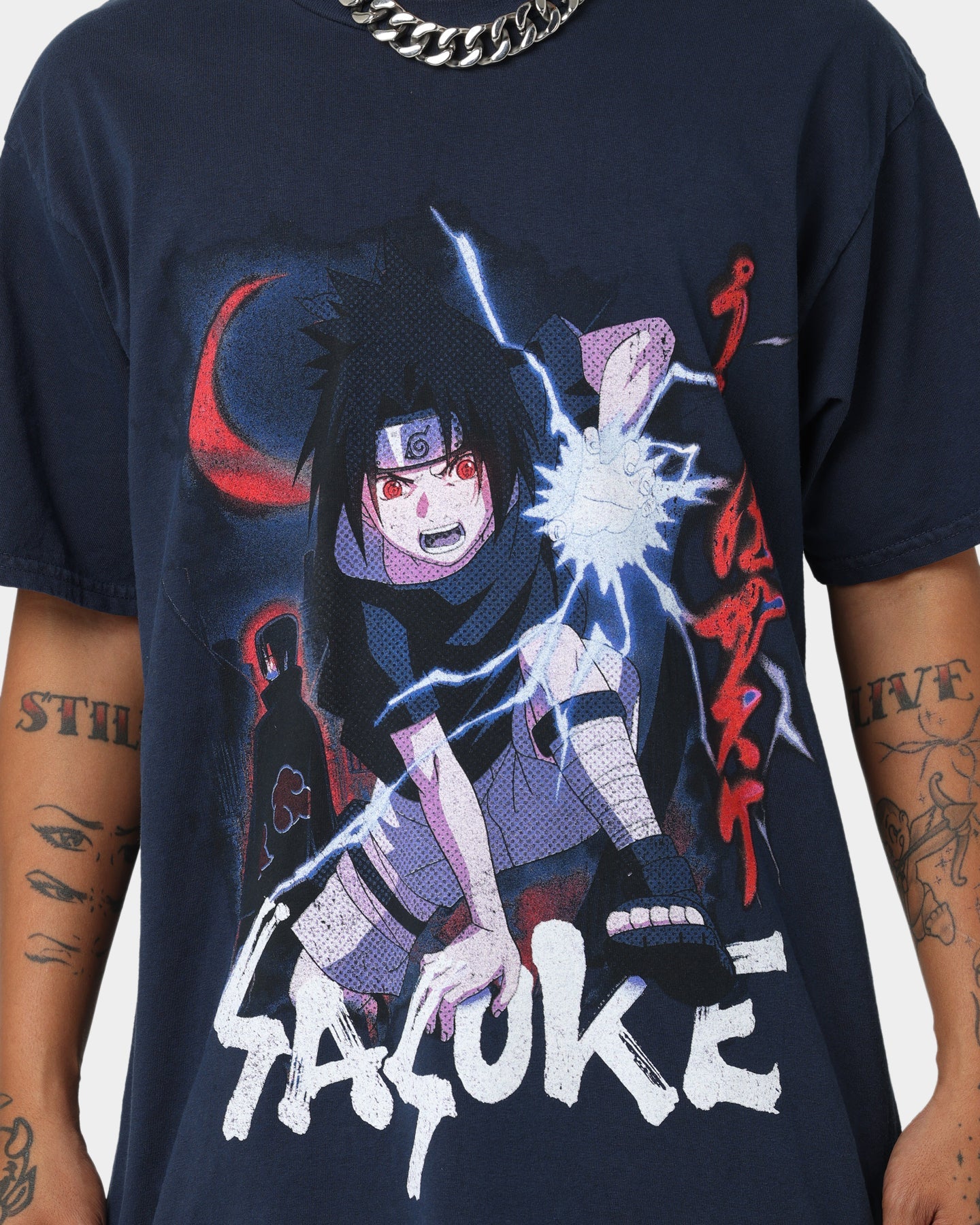 Goat Crew X Naruto Sasuke Premium CLR T-Shirt Navy