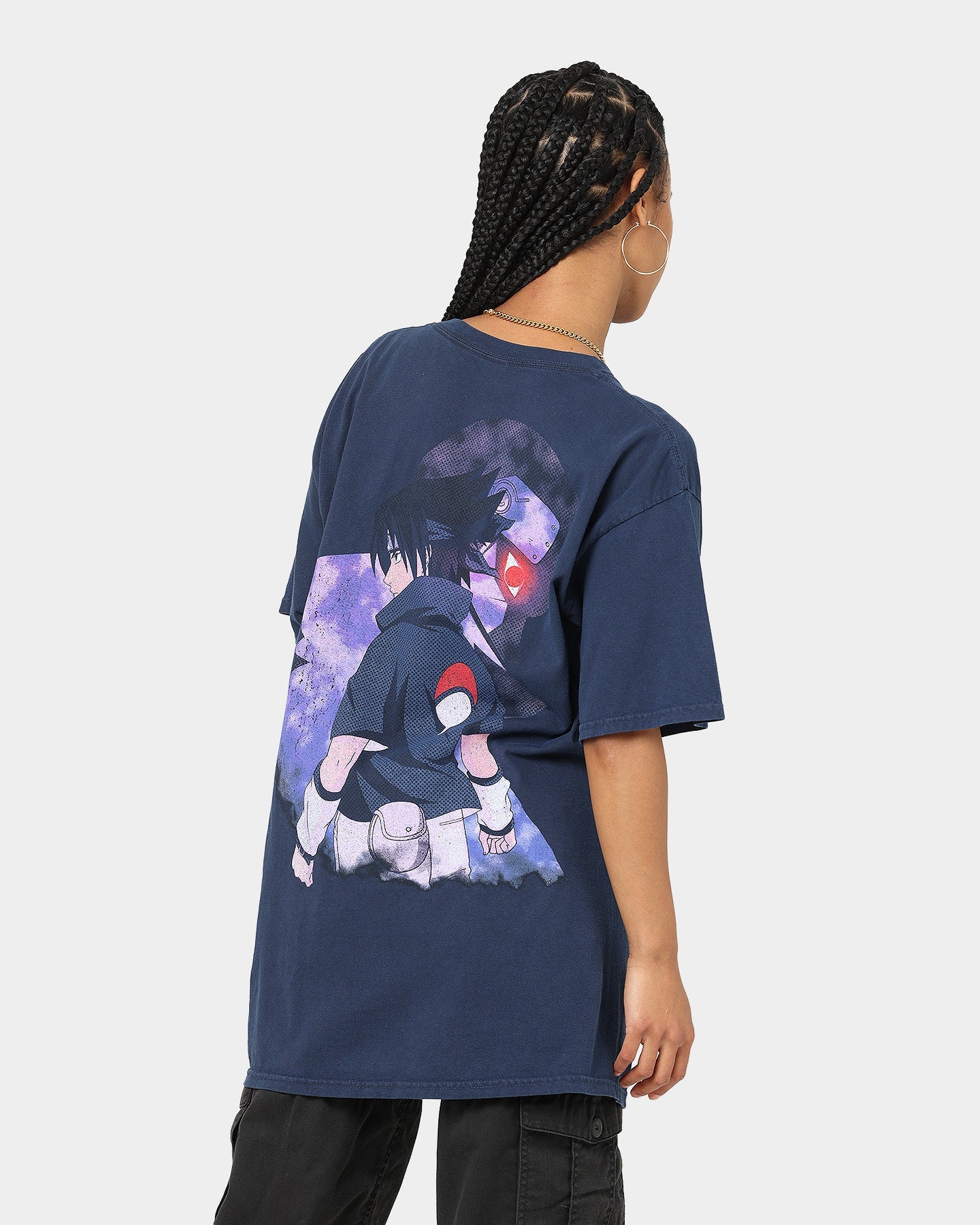 Goat Crew X Naruto Sasuke Premium CLR T-Shirt Navy Style001
