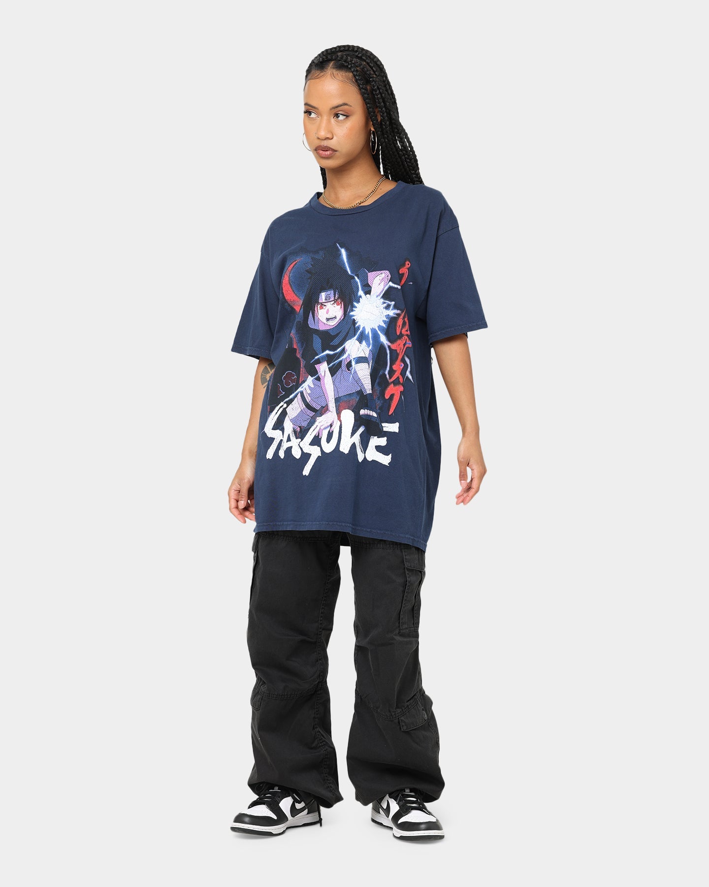 Goat Crew X Naruto Sasuke Premium CLR T-Shirt Navy Style001