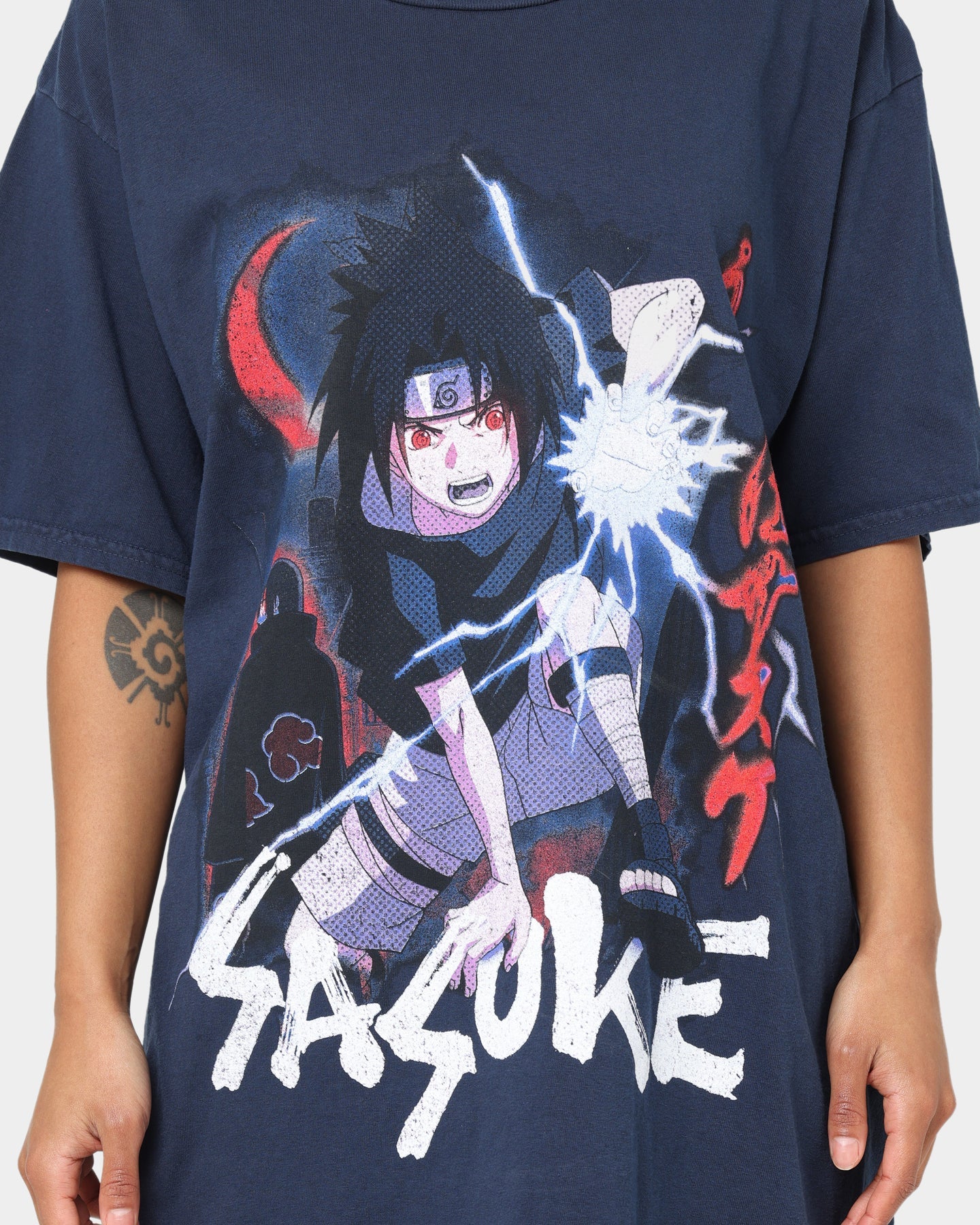 Goat Crew X Naruto Sasuke Premium CLR T-Shirt Navy Style001