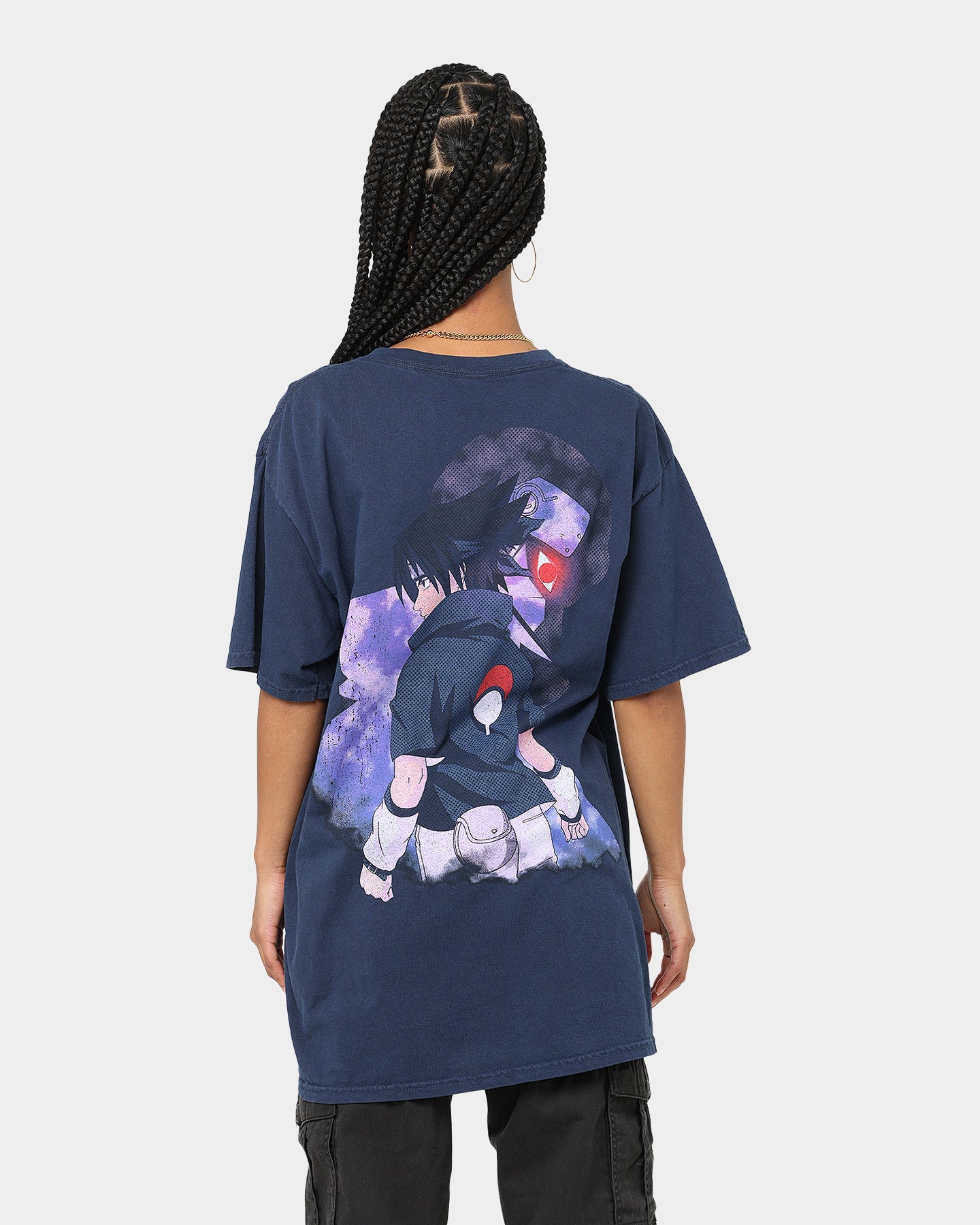 Goat Crew X Naruto Sasuke Premium CLR T-Shirt Navy Style001