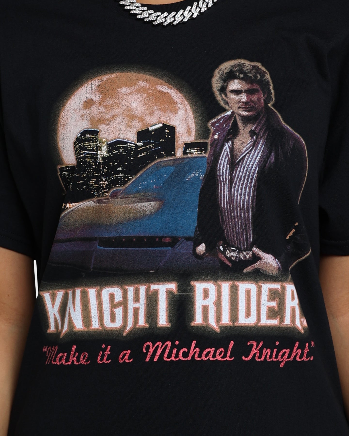 American Thrift X Knight Rider Make It Michael Knight T-Shirt Black Style001