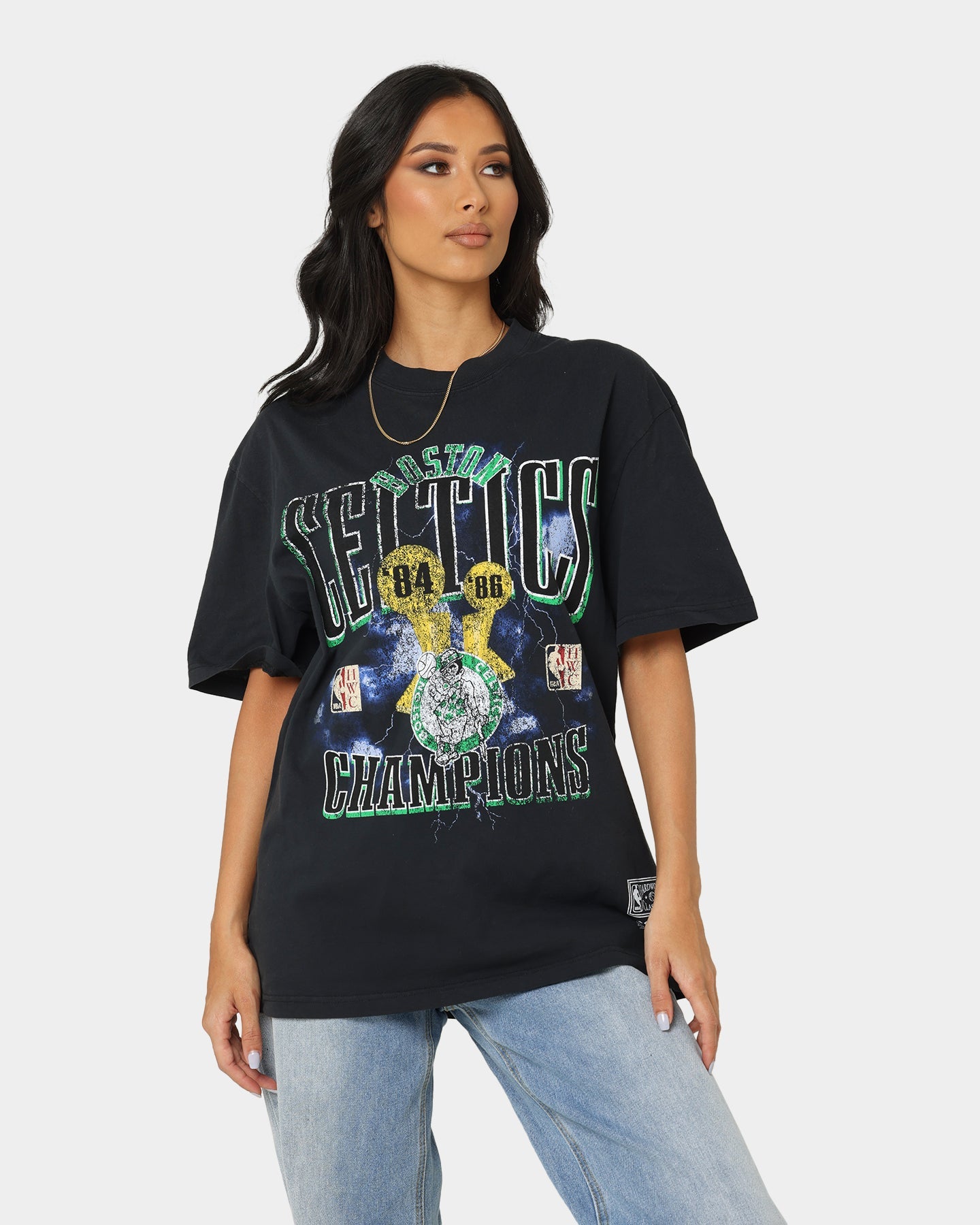 Mitchell & Ness Boston Celtics Conference Champs Vintage T-Shirt Faded Black Style001