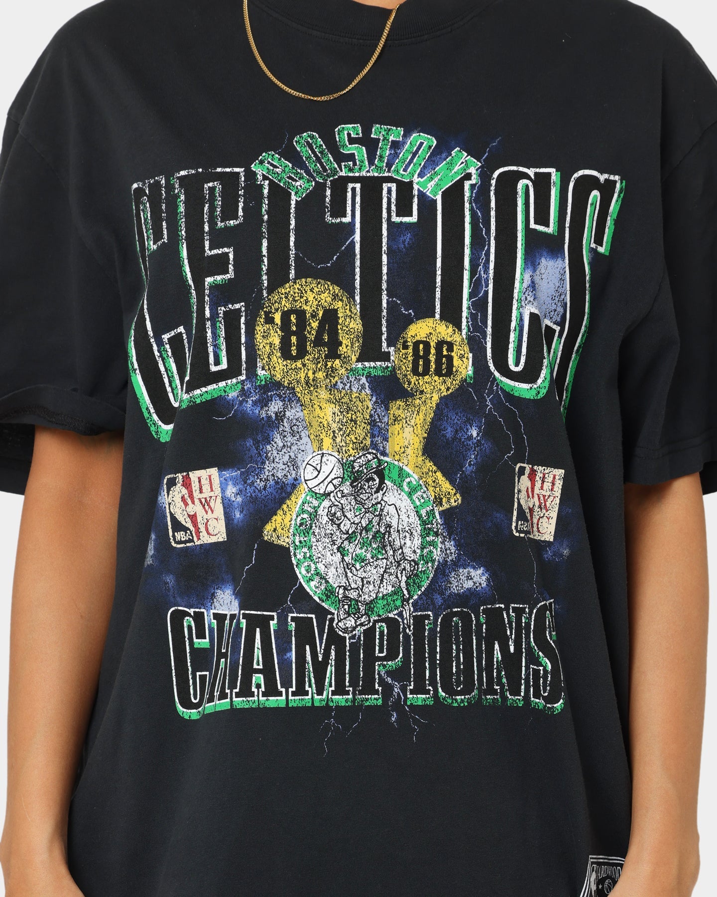 Mitchell & Ness Boston Celtics Conference Champs Vintage T-Shirt Faded Black Style001
