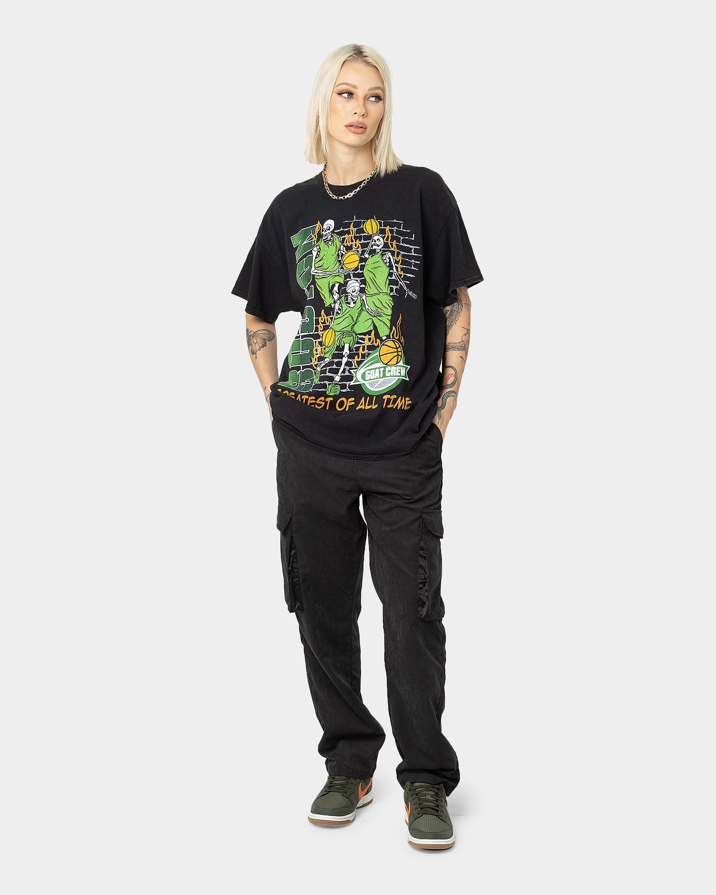 Goat Crew Boston Finals Vintage T-Shirt Washed Black Style001
