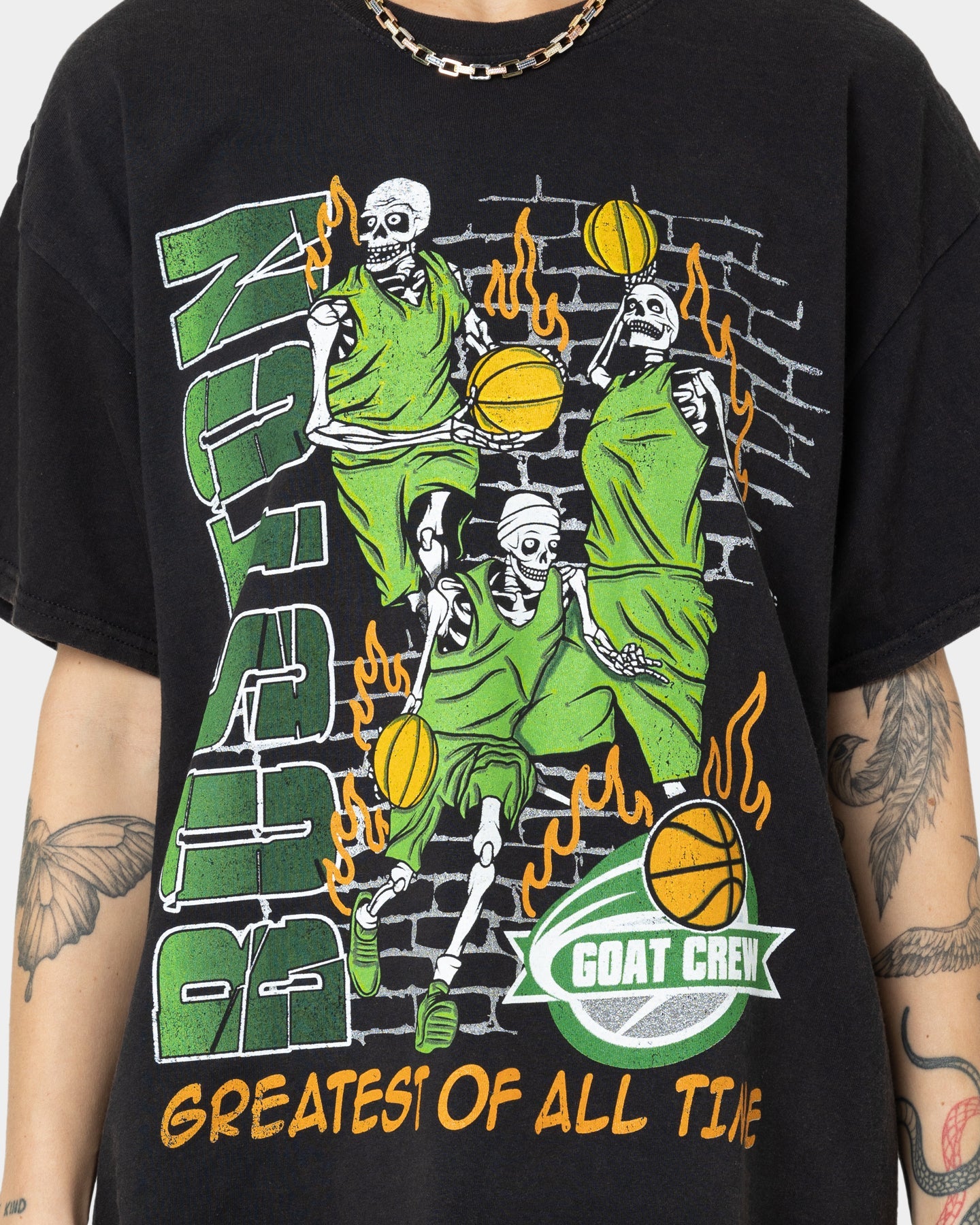 Goat Crew Boston Finals Vintage T-Shirt Washed Black Style001