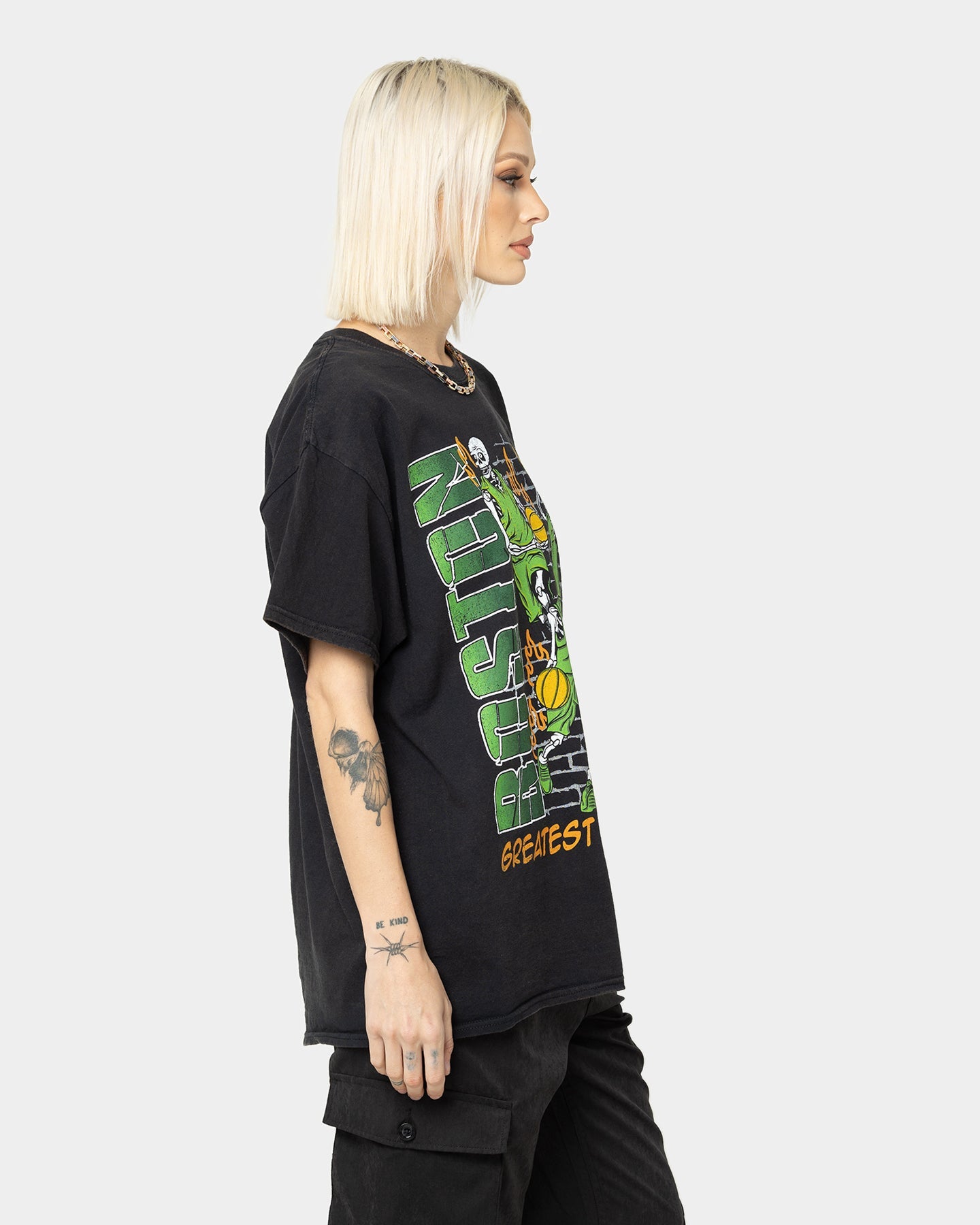 Goat Crew Boston Finals Vintage T-Shirt Washed Black Style001