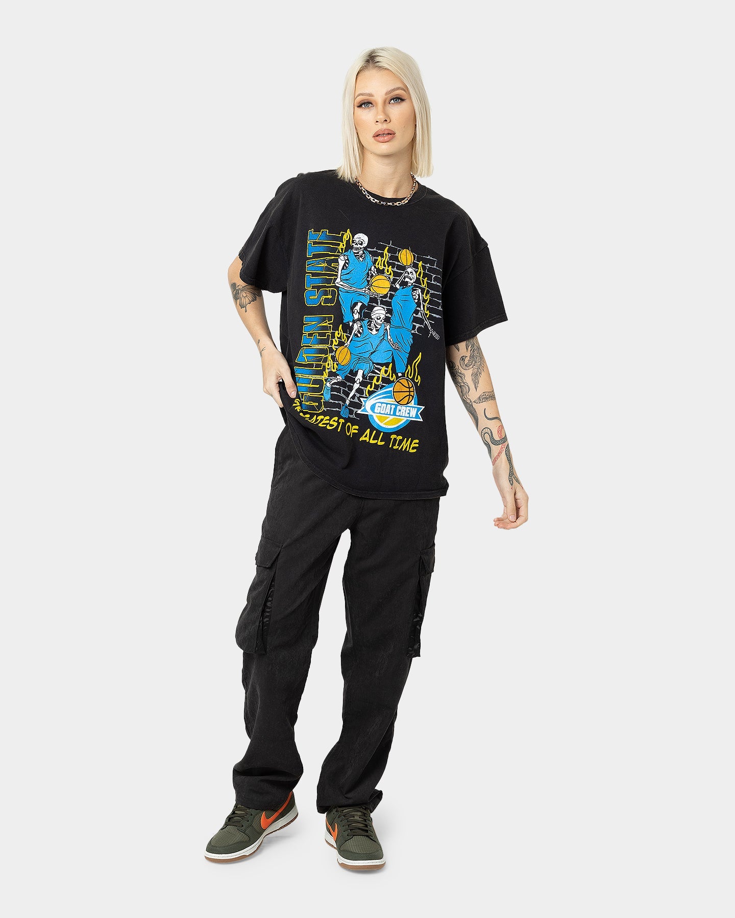 Goat Crew Golden Finals Vintage T-Shirt Washed Black Style001