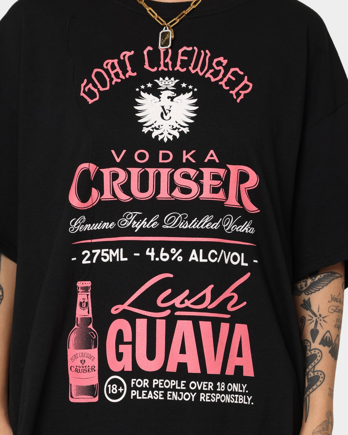 Goat Crew Goat Crew X Vodka Cruiser Lush Guava Cruiser T-Shirt Black Style001