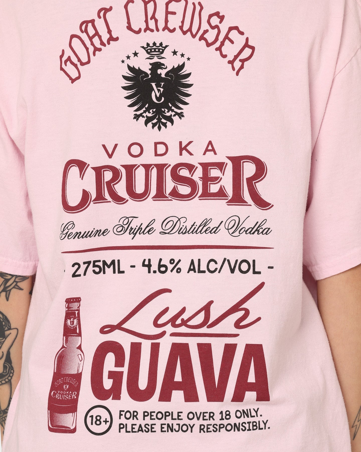 Goat Crew Goat Crew X Vodka Cruiser Lush Guava Cruiser T-Shirt Pink Style001