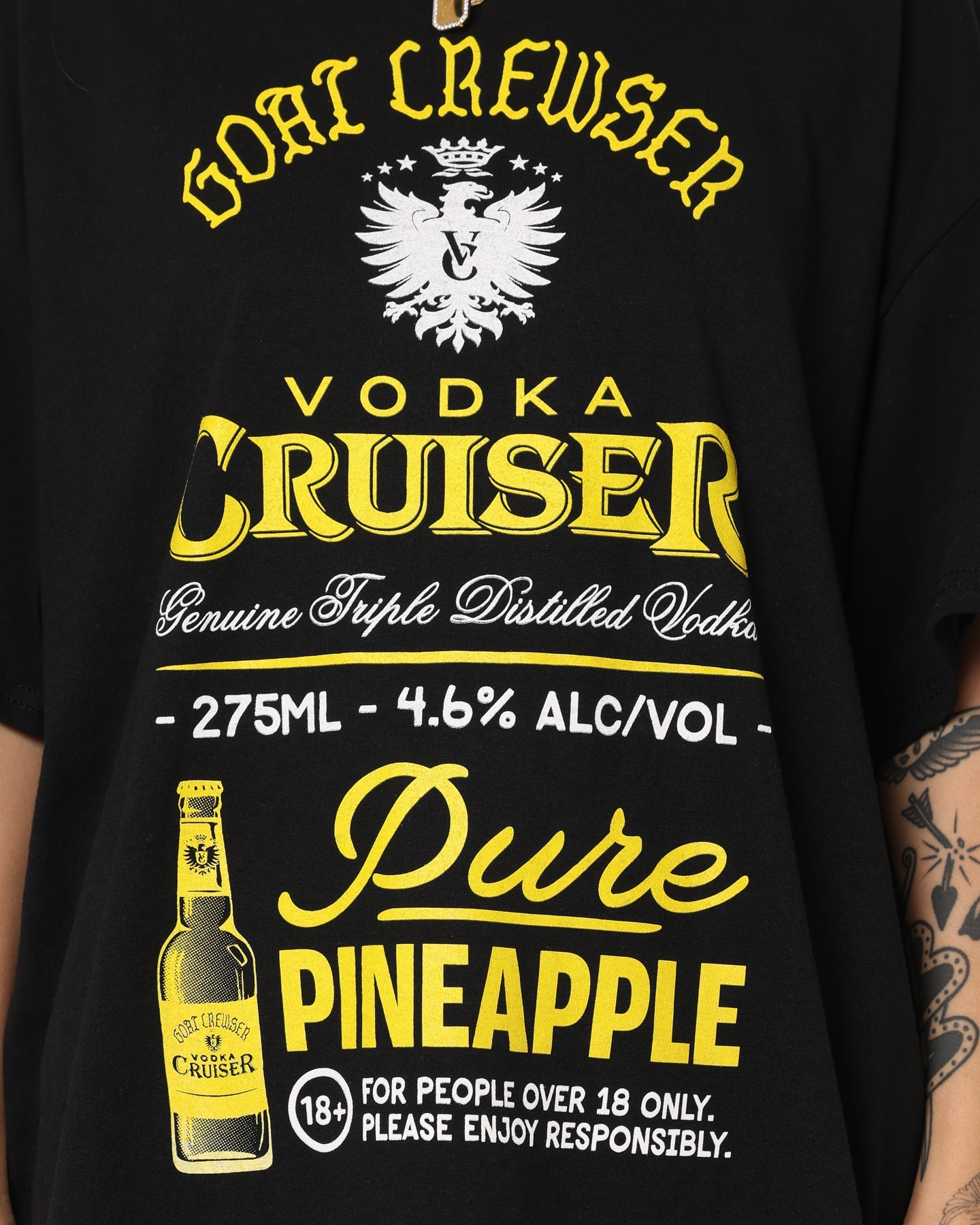 Goat Crew Goat Crew X Vodka Cruiser Pure Pineapple Cruiser T-Shirt Black Style001