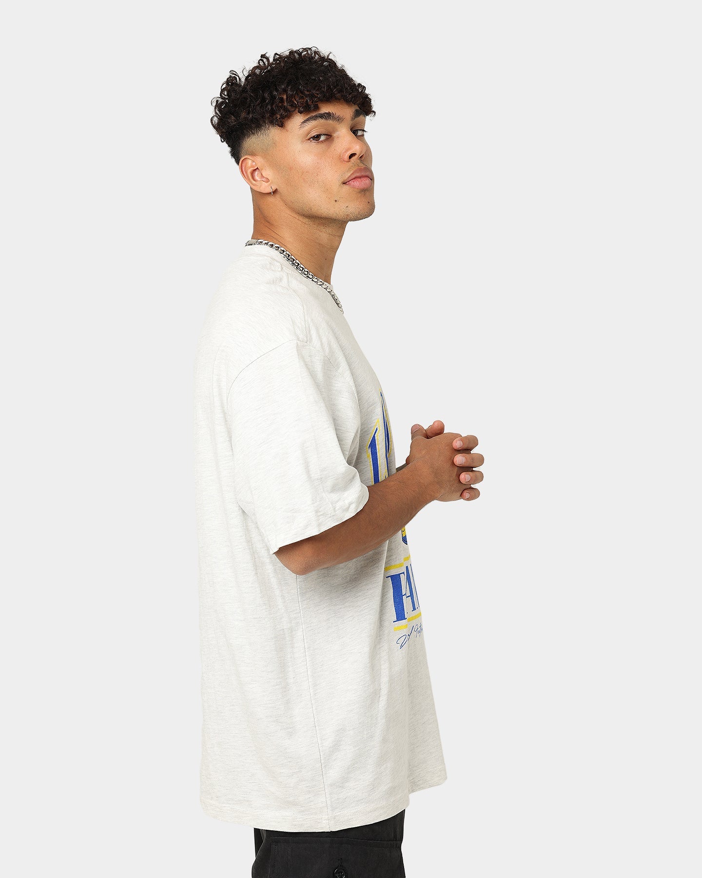 Majestic Athletic Los Angeles Rams Helmet Arch T-Shirt White Marle