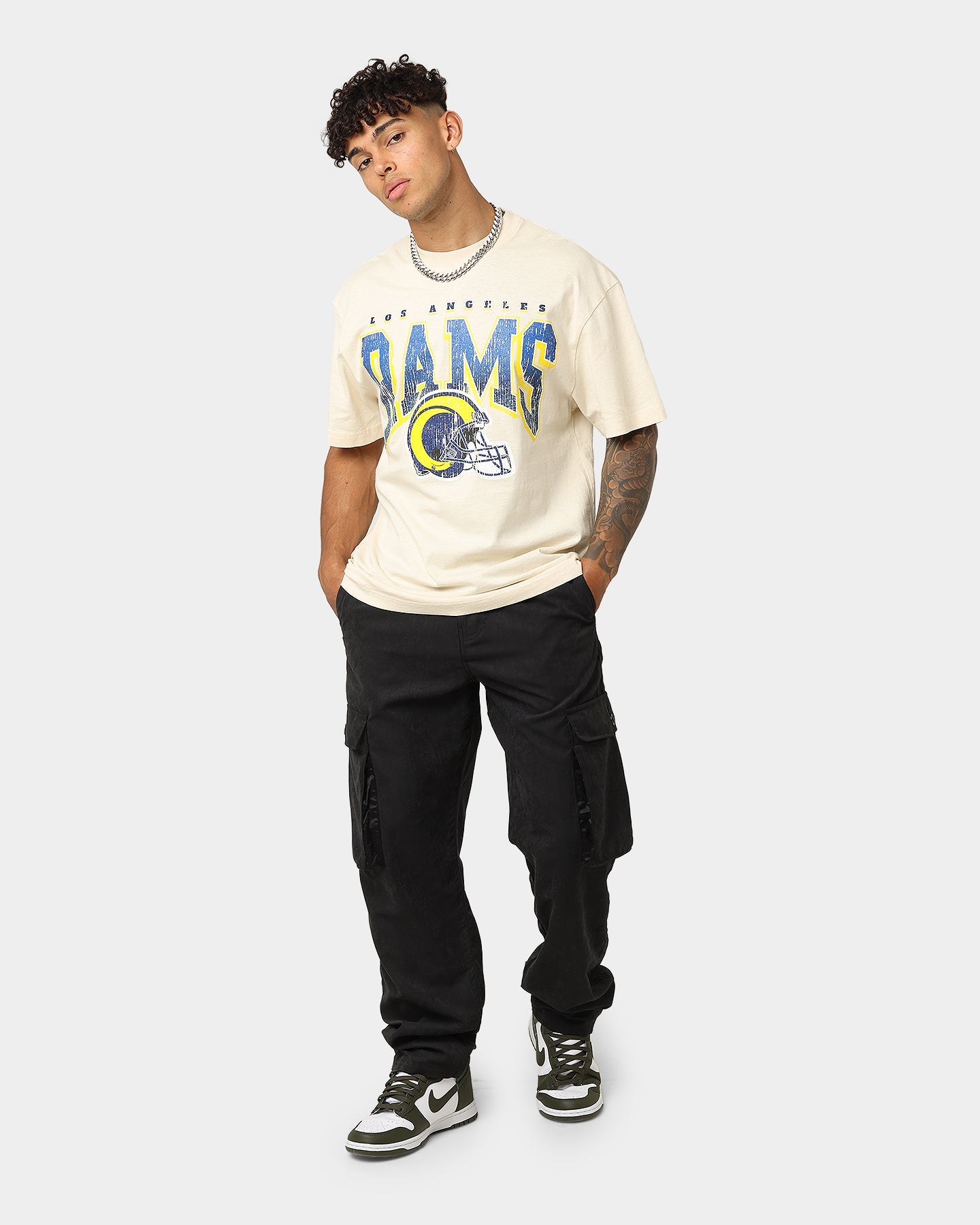 Majestic Athletic Los Angeles Rams Helmet Arch T-Shirt Sand