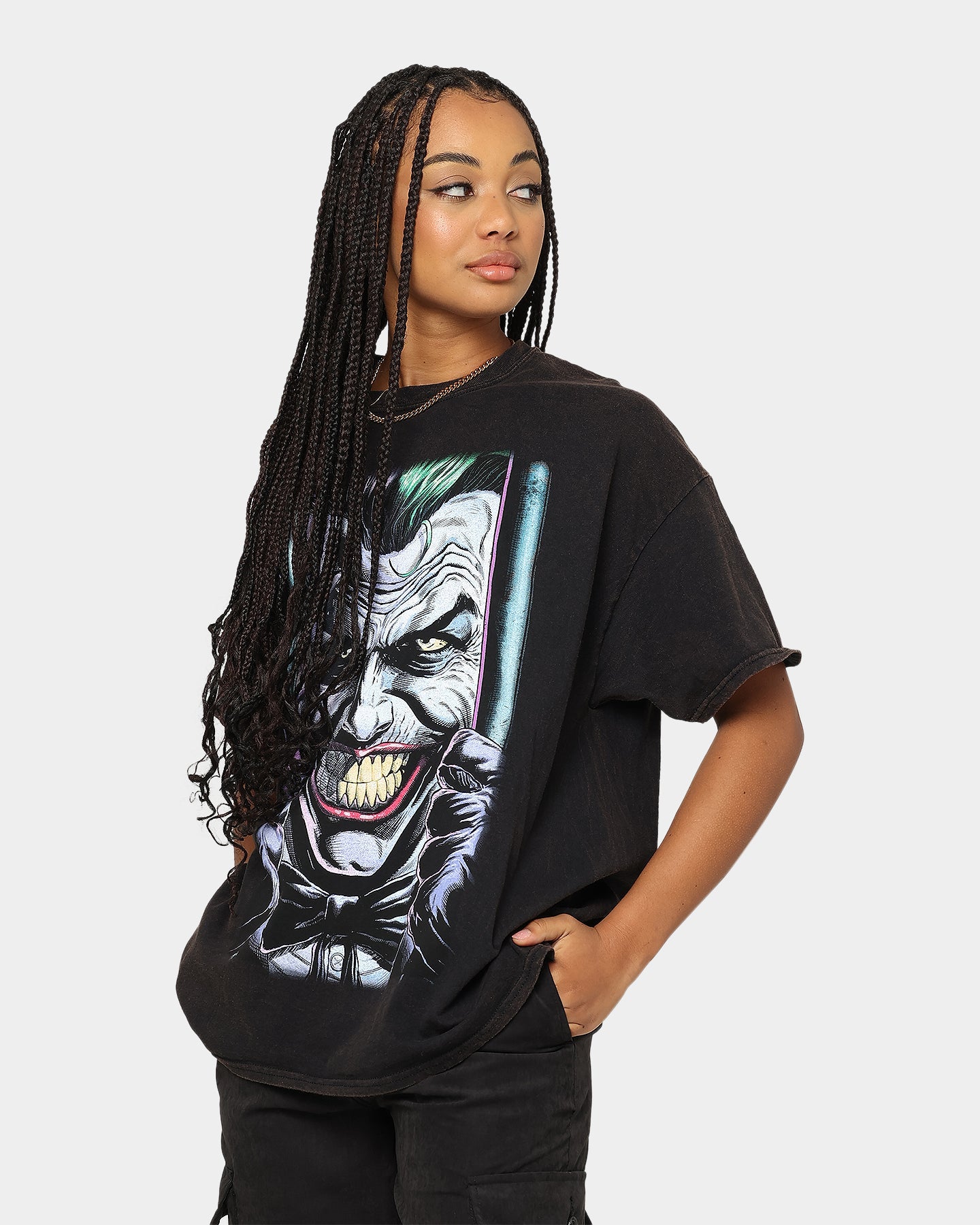 Goat Crew X Batman The Joker Vintage T-Shirt Black Wash Style001