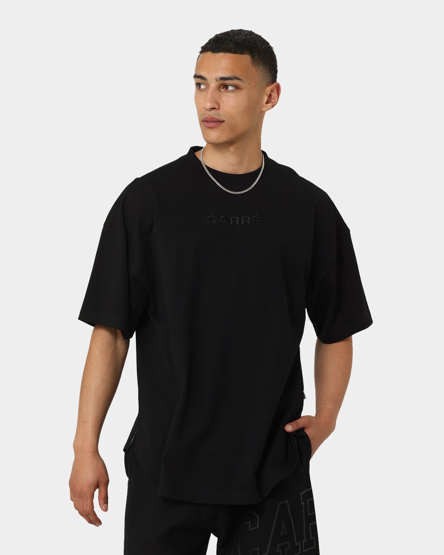 Carr√© Grid Iron Oversized T-Shirt Black