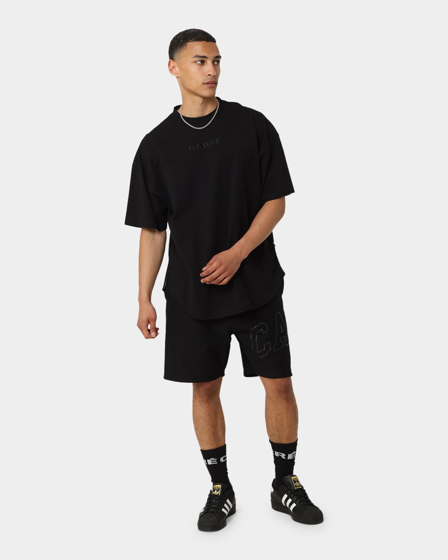 Carr√© Grid Iron Oversized T-Shirt Black