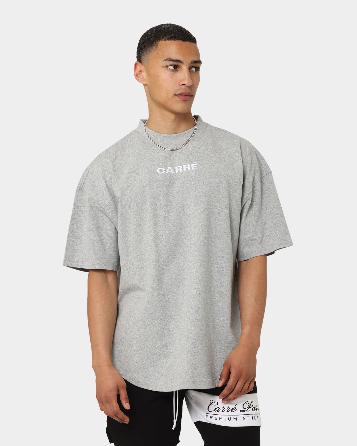 Carr√© Grid Iron Oversized T-Shirt Grey Marle