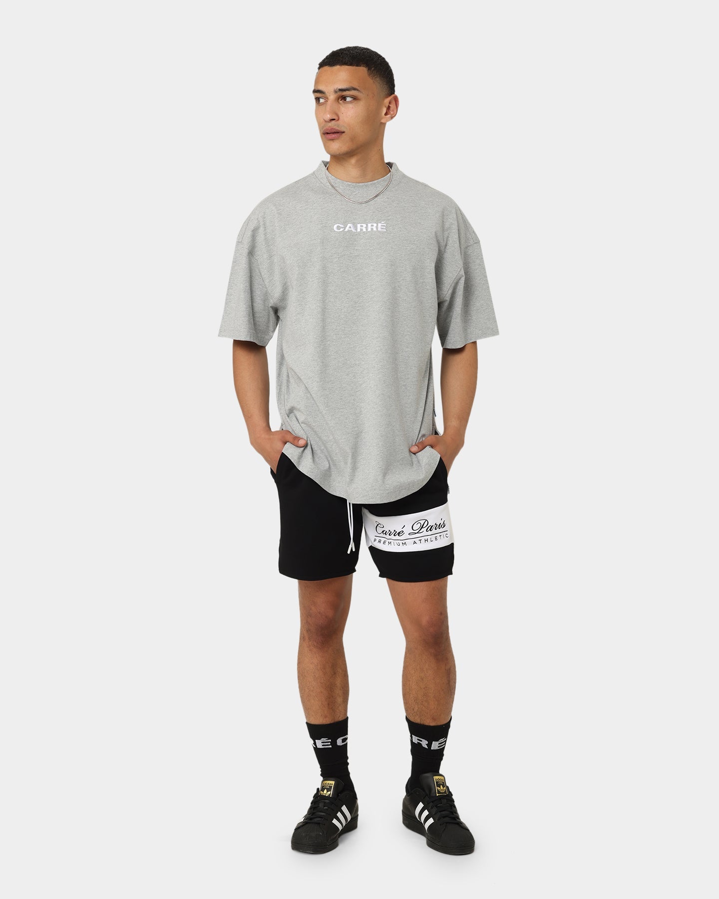 Carr√© Grid Iron Oversized T-Shirt Grey Marle
