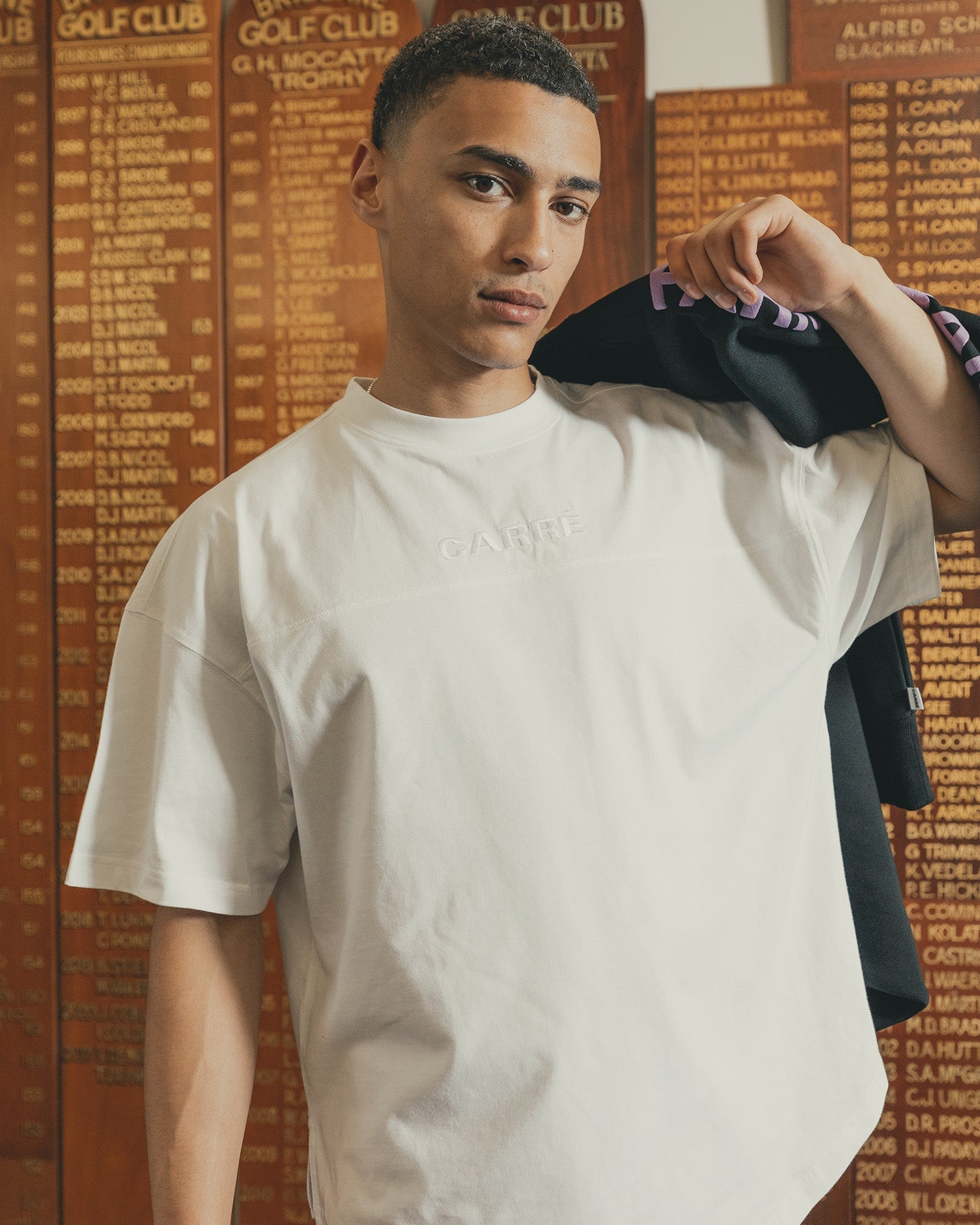 Carr√© Grid Iron Oversized T-Shirt White
