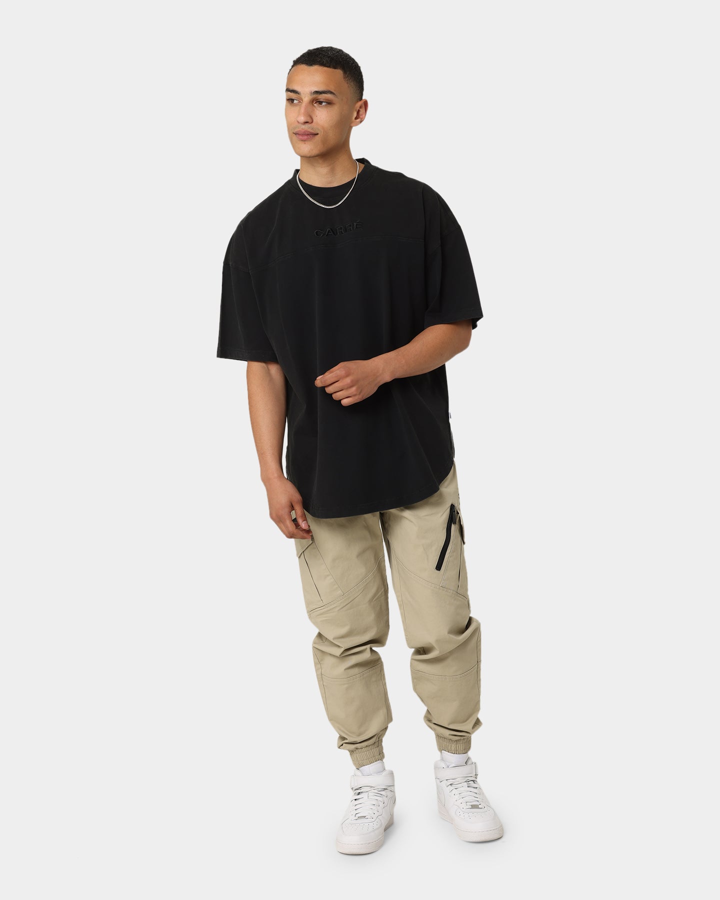 Carr√© Grid Iron Oversized T-Shirt Washed Black
