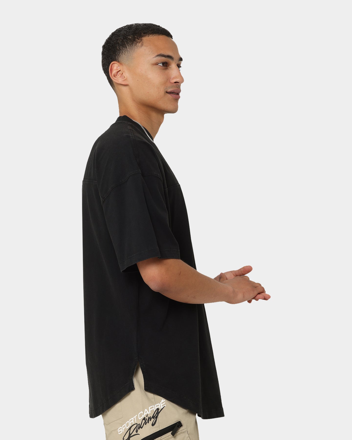 Carr√© Grid Iron Oversized T-Shirt Washed Black