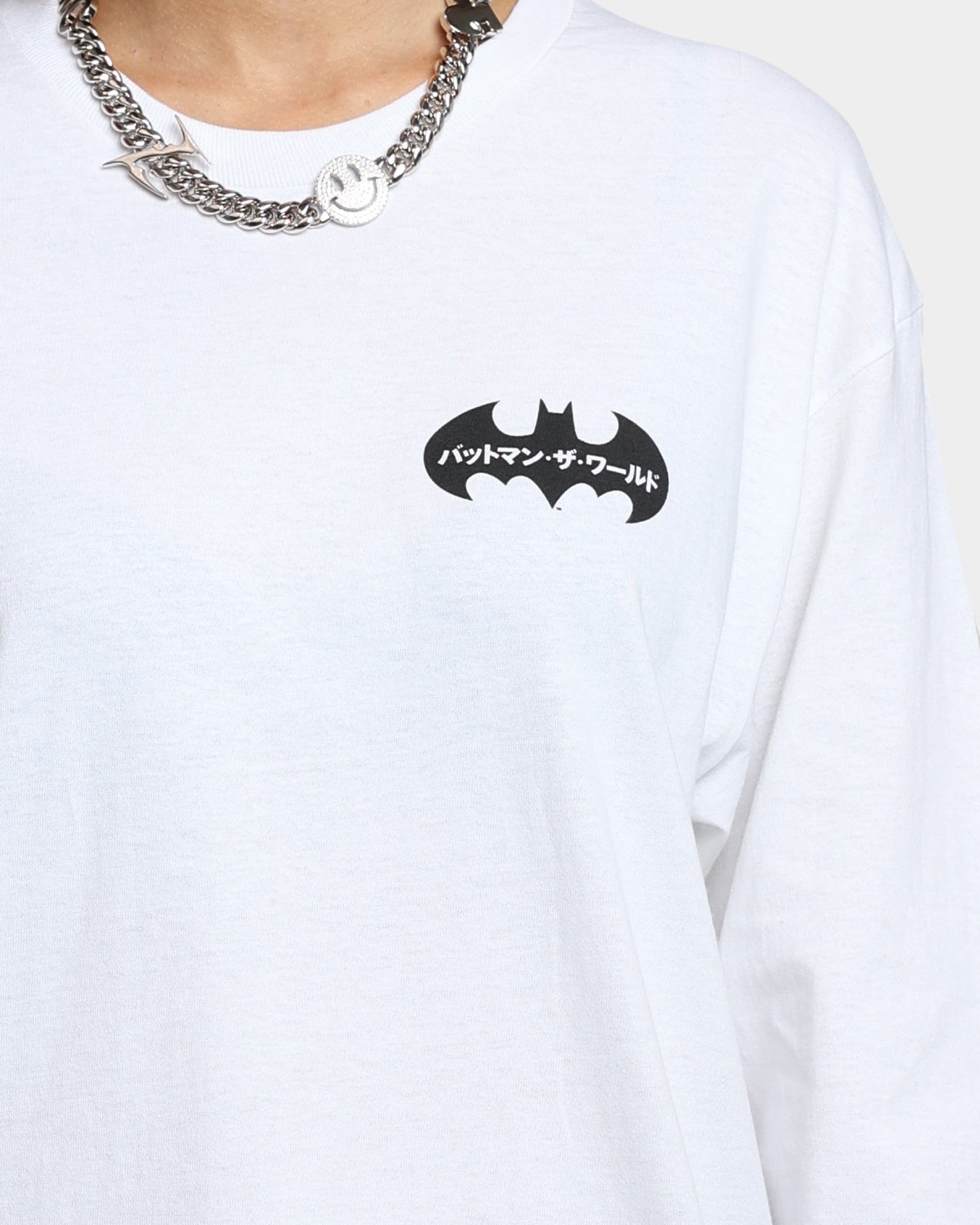 Goat Crew x Batman Batman The World Japan Long Sleeve T-Shirt White Style001