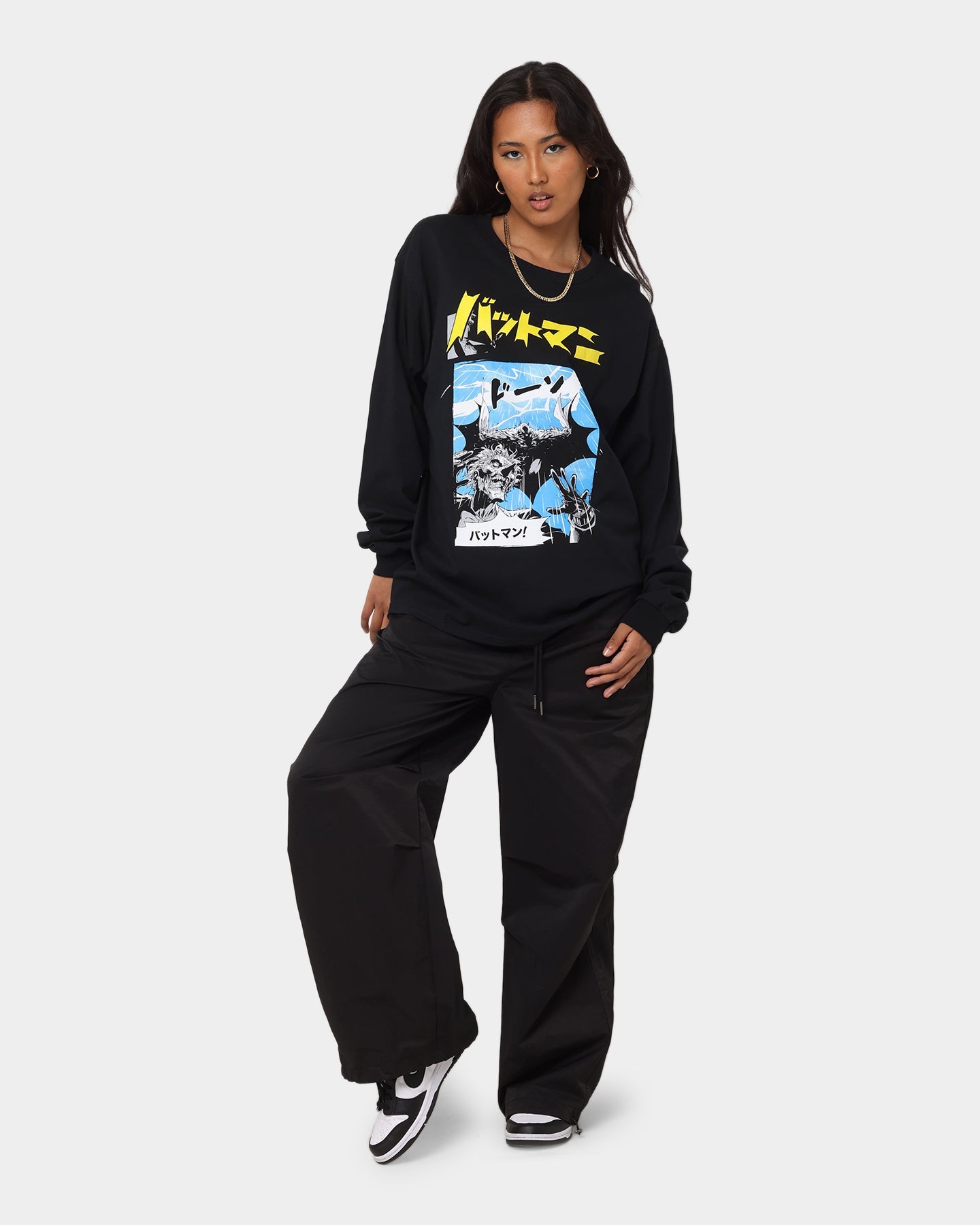 Goat Crew X Batman Batman The World Comic Long Sleeve T-Shirt Black Style001