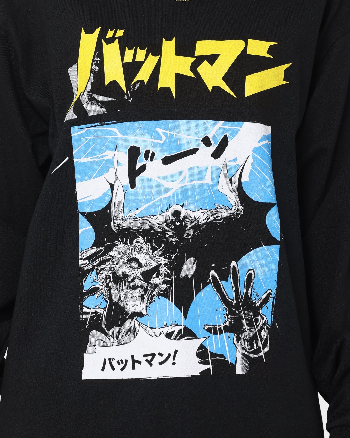 Goat Crew X Batman Batman The World Comic Long Sleeve T-Shirt Black Style001