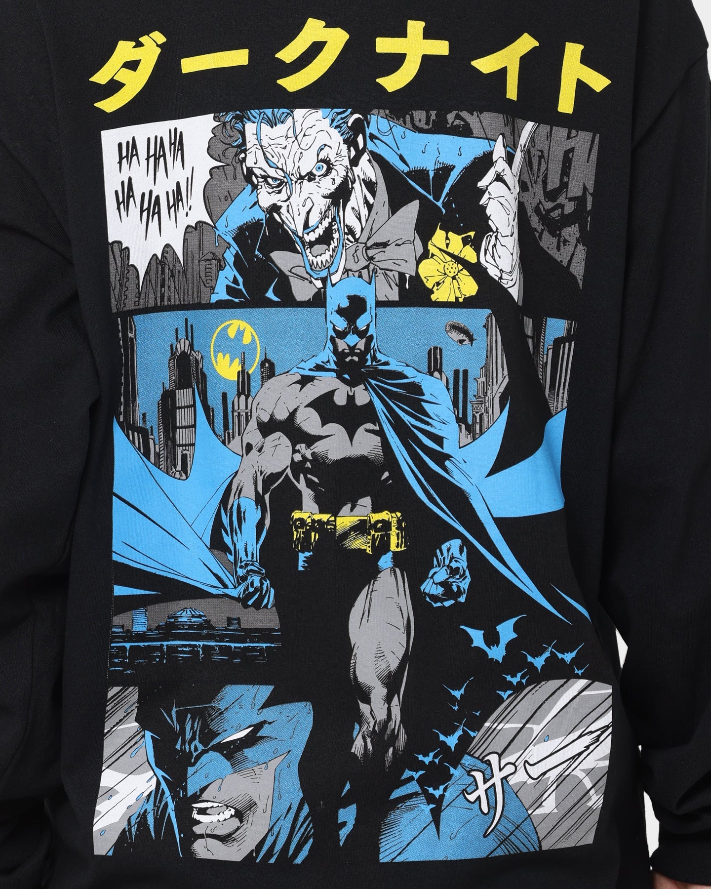 Goat Crew X Batman Batman The World Comic Long Sleeve T-Shirt Black Style001