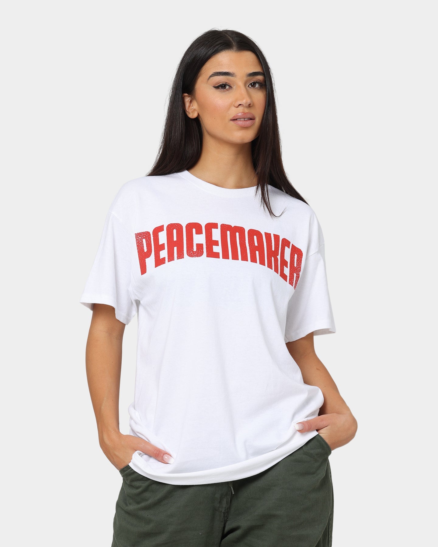 Goat Crew X Peacemaker Peace At Any Cost T-Shirt White Style001
