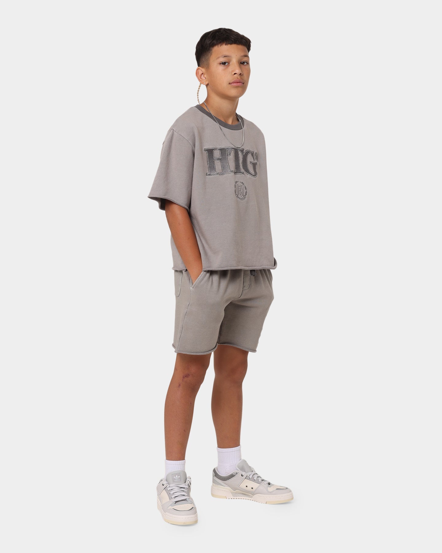 Honor The Gift Kids' Studio Crewneck T-Shirt Grey