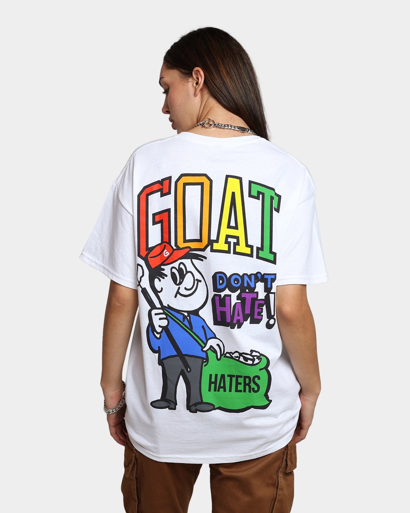 Goat Crew Don't H8 T-Shirt Off White Style001