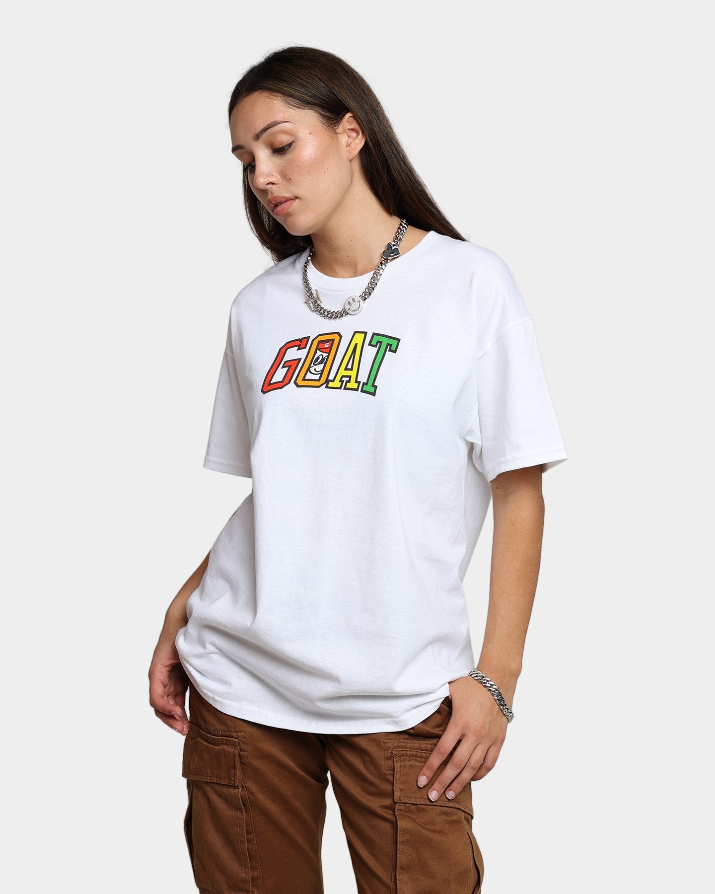 Goat Crew Don't H8 T-Shirt Off White Style001