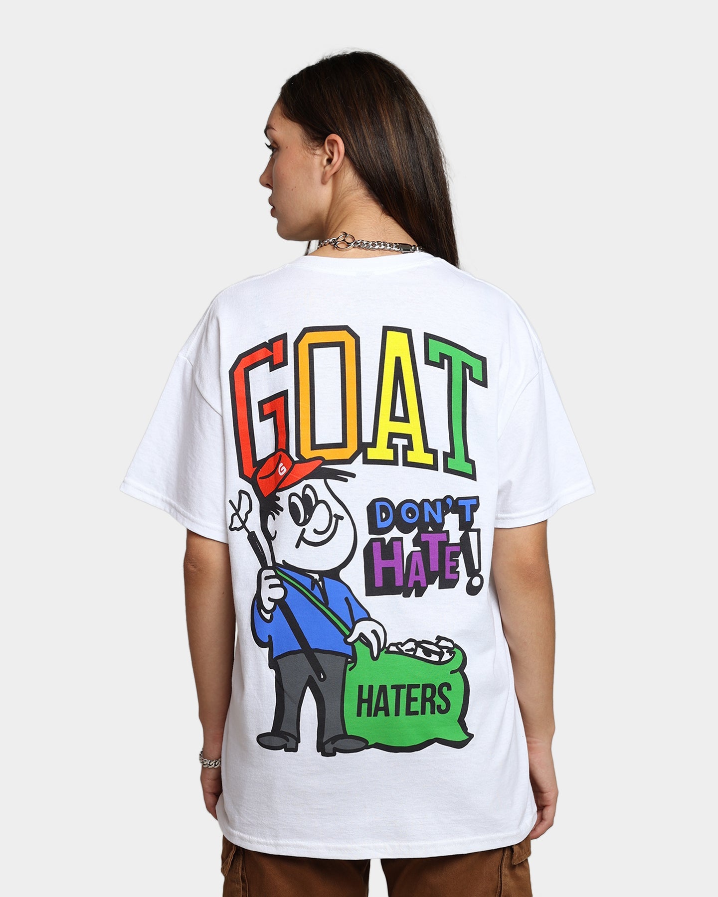 Goat Crew Don't H8 T-Shirt Off White Style001