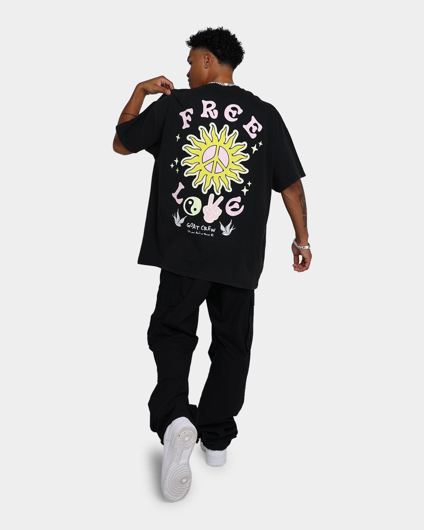 Goat Crew Free Love T-Shirt Off Black
