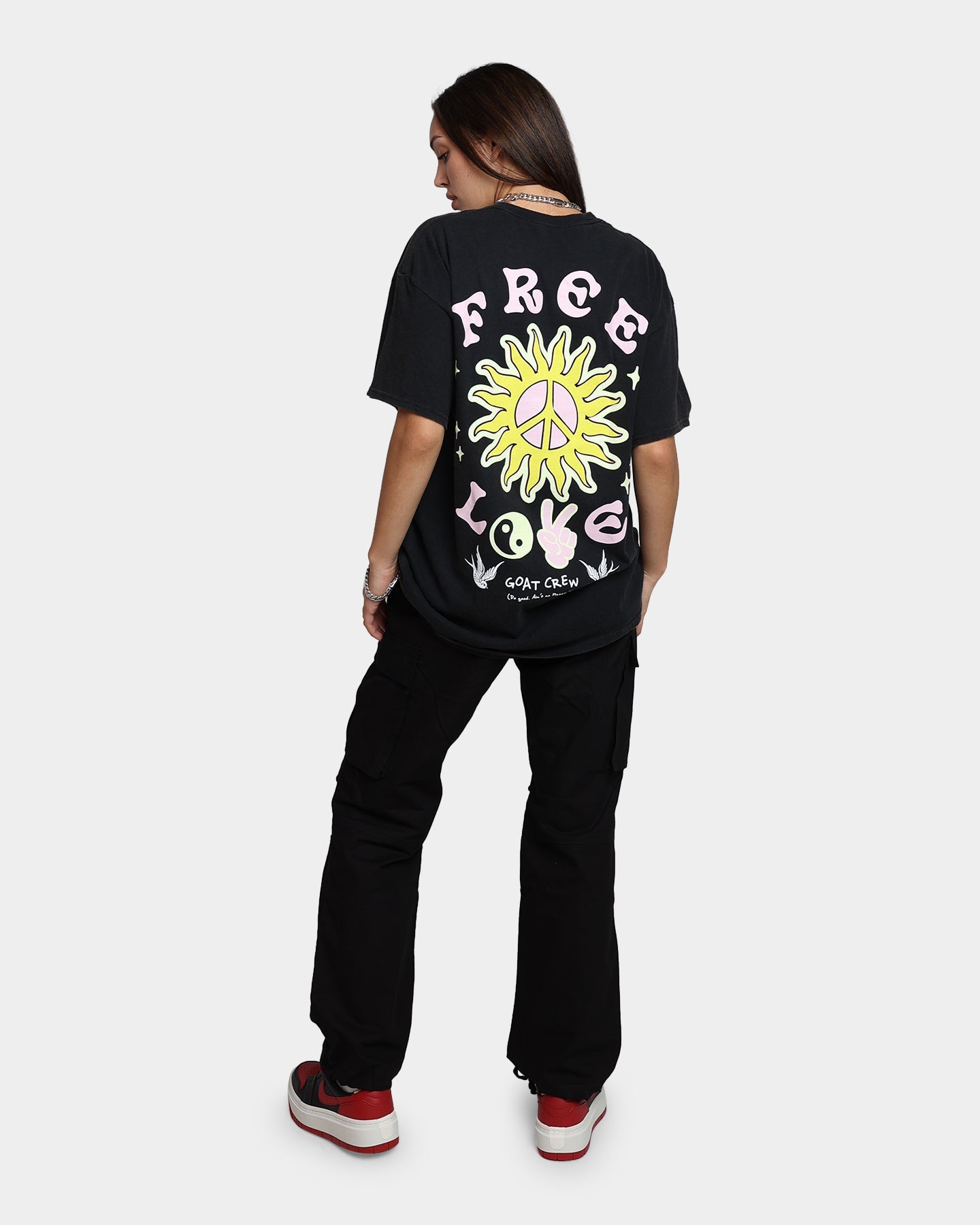 Goat Crew Free Love T-Shirt Off Black Style001
