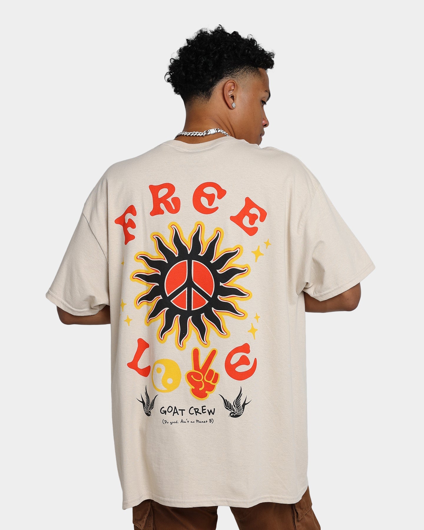 Goat Crew Free Love T-Shirt Stone