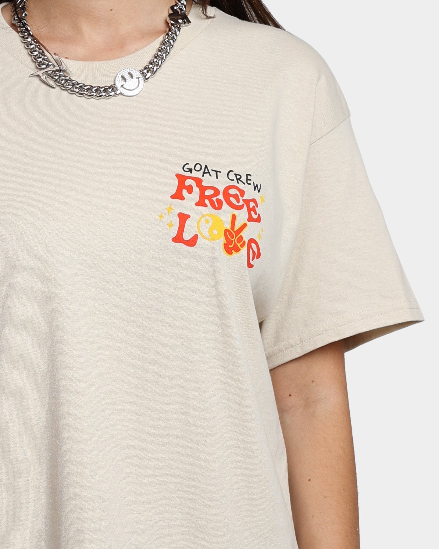Goat Crew Free Love T-Shirt Stone Style001