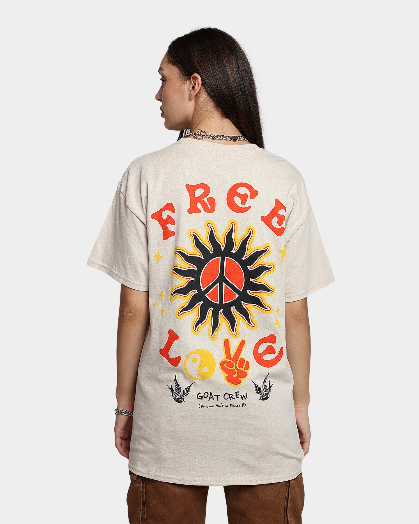 Goat Crew Free Love T-Shirt Stone Style001
