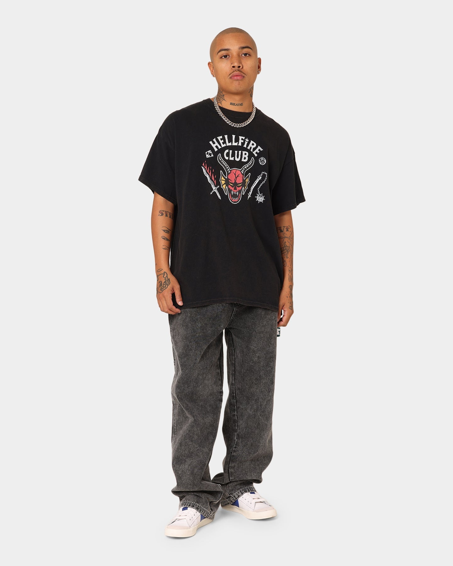 Goat Crew Goat Crew X Stranger Things Hellfire Club Vintage T-Shirt Washed Black