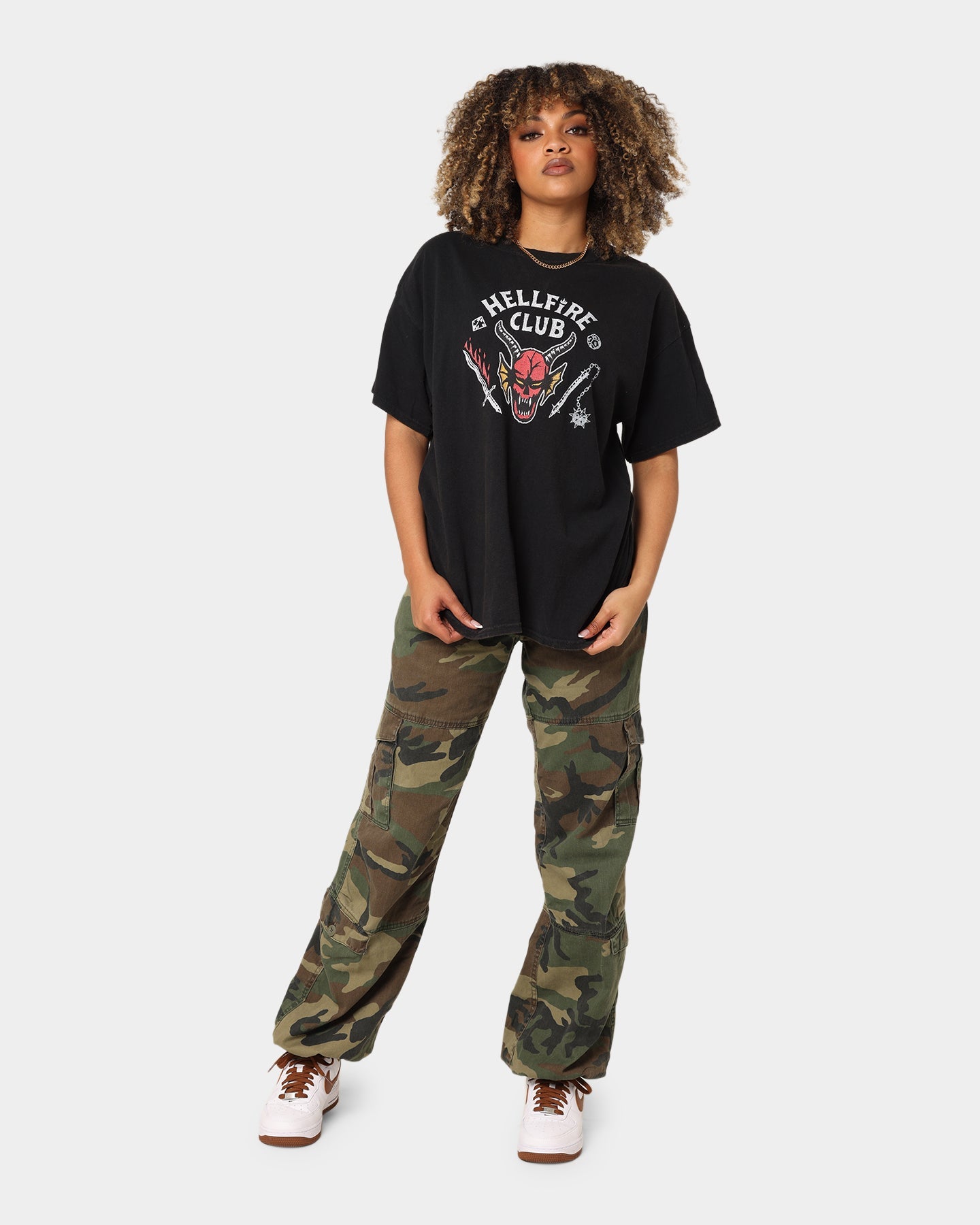 Goat Crew Goat Crew X Stranger Things Hellfire Club Vintage T-Shirt Washed Black Style001