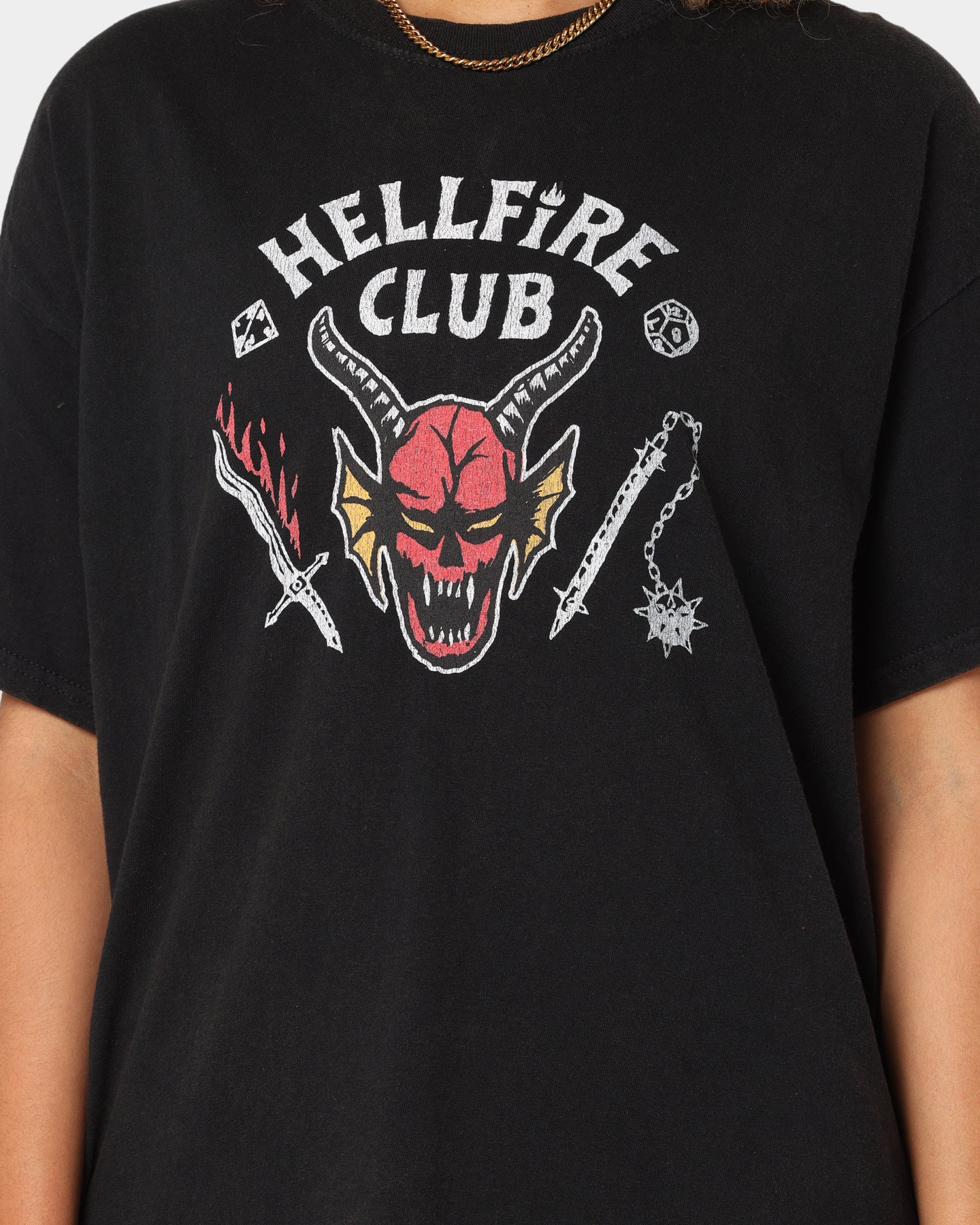 Goat Crew Goat Crew X Stranger Things Hellfire Club Vintage T-Shirt Washed Black Style001