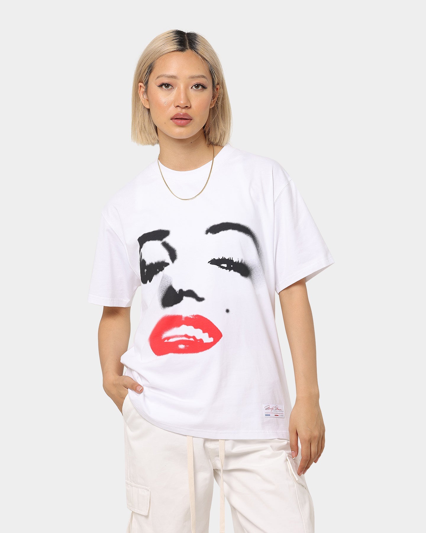 Carr√© X Marilyn Monroe Red Lips T-Shirt White Style001