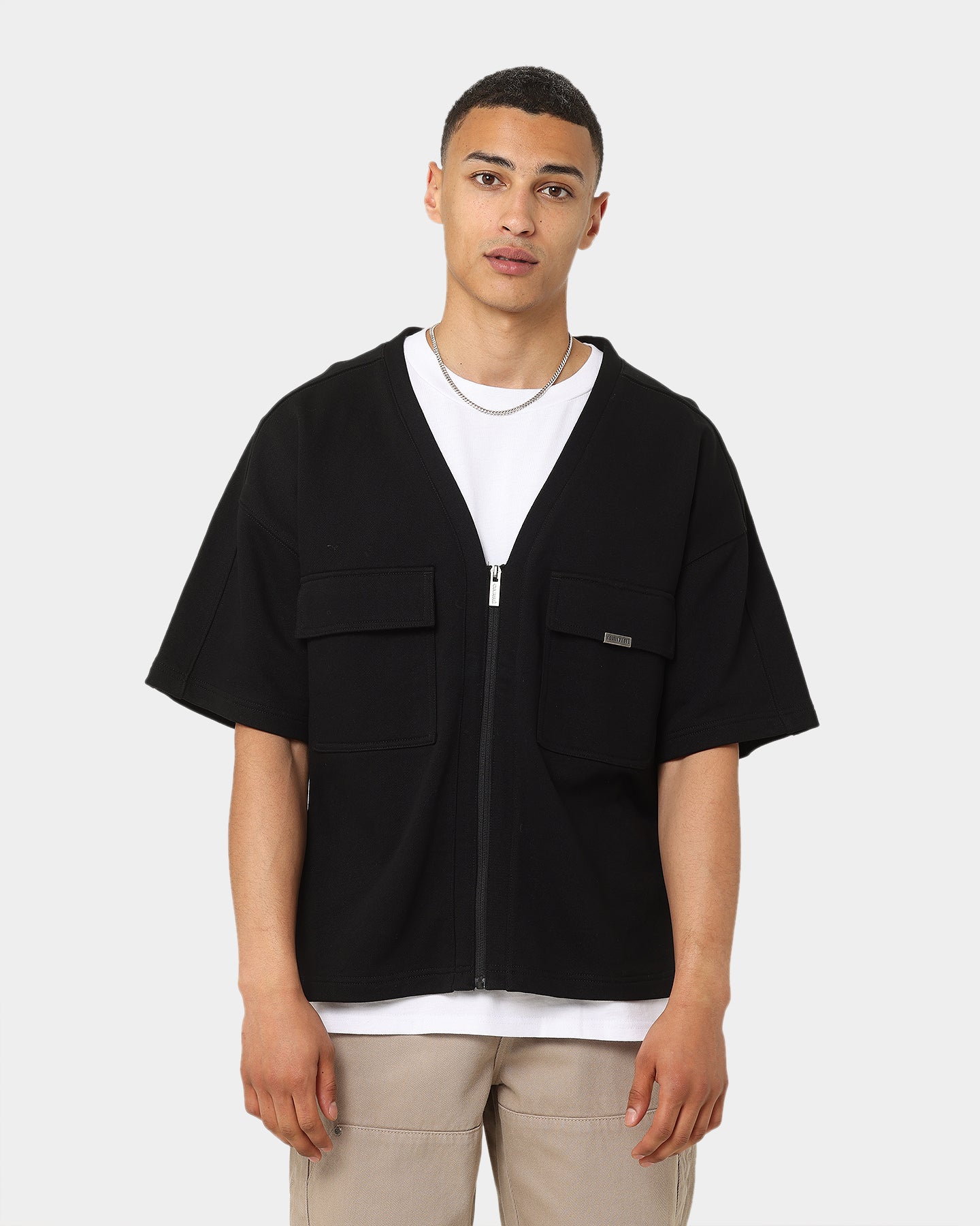 Carr√© Home Base Zip Up T-Shirt Black