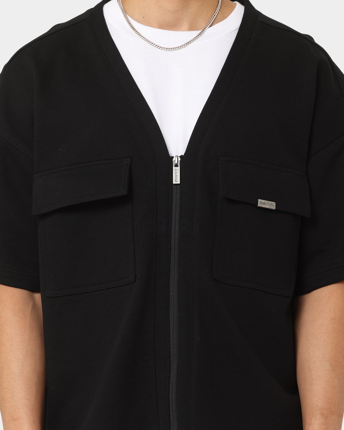 Carr√© Home Base Zip Up T-Shirt Black