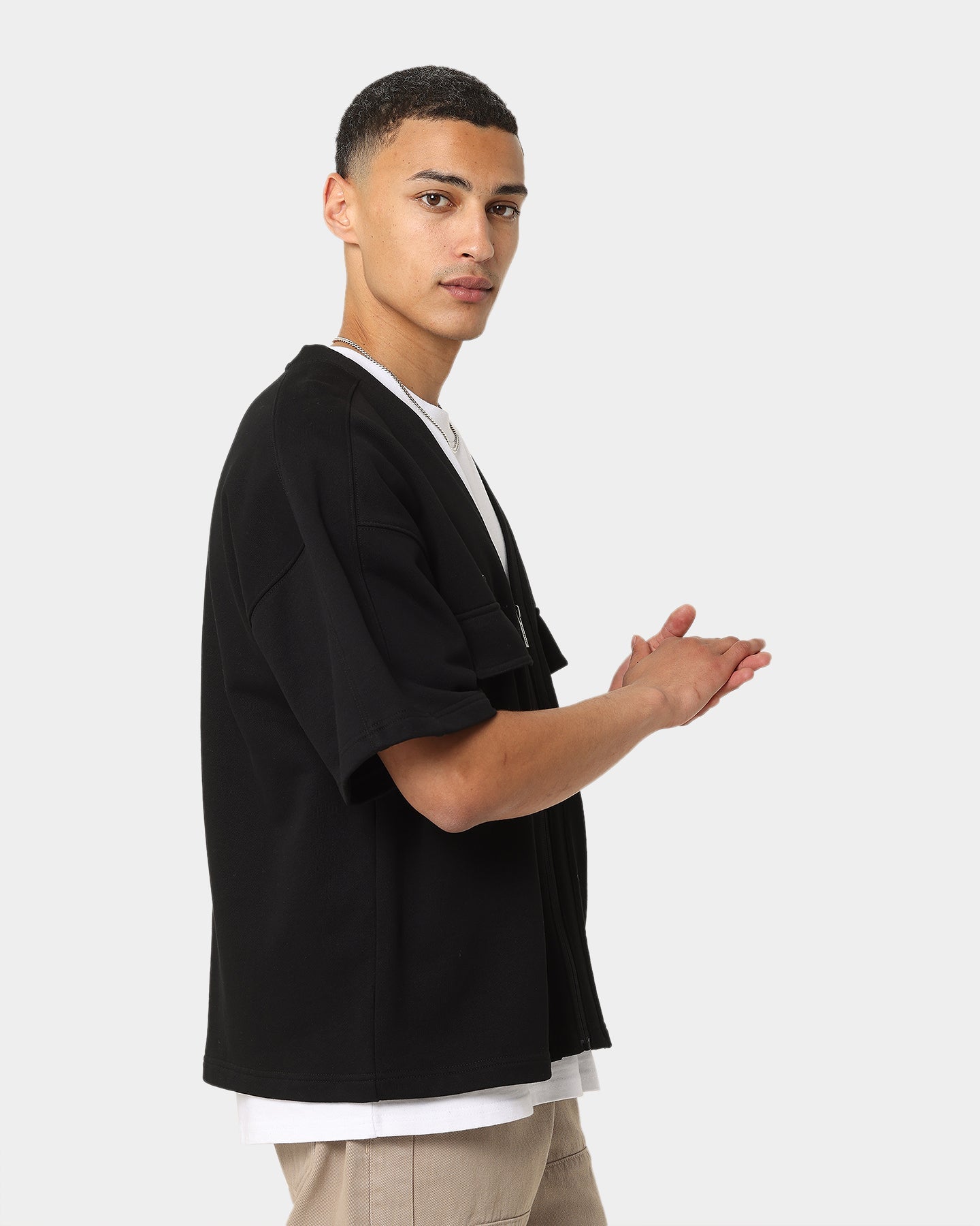Carr√© Home Base Zip Up T-Shirt Black