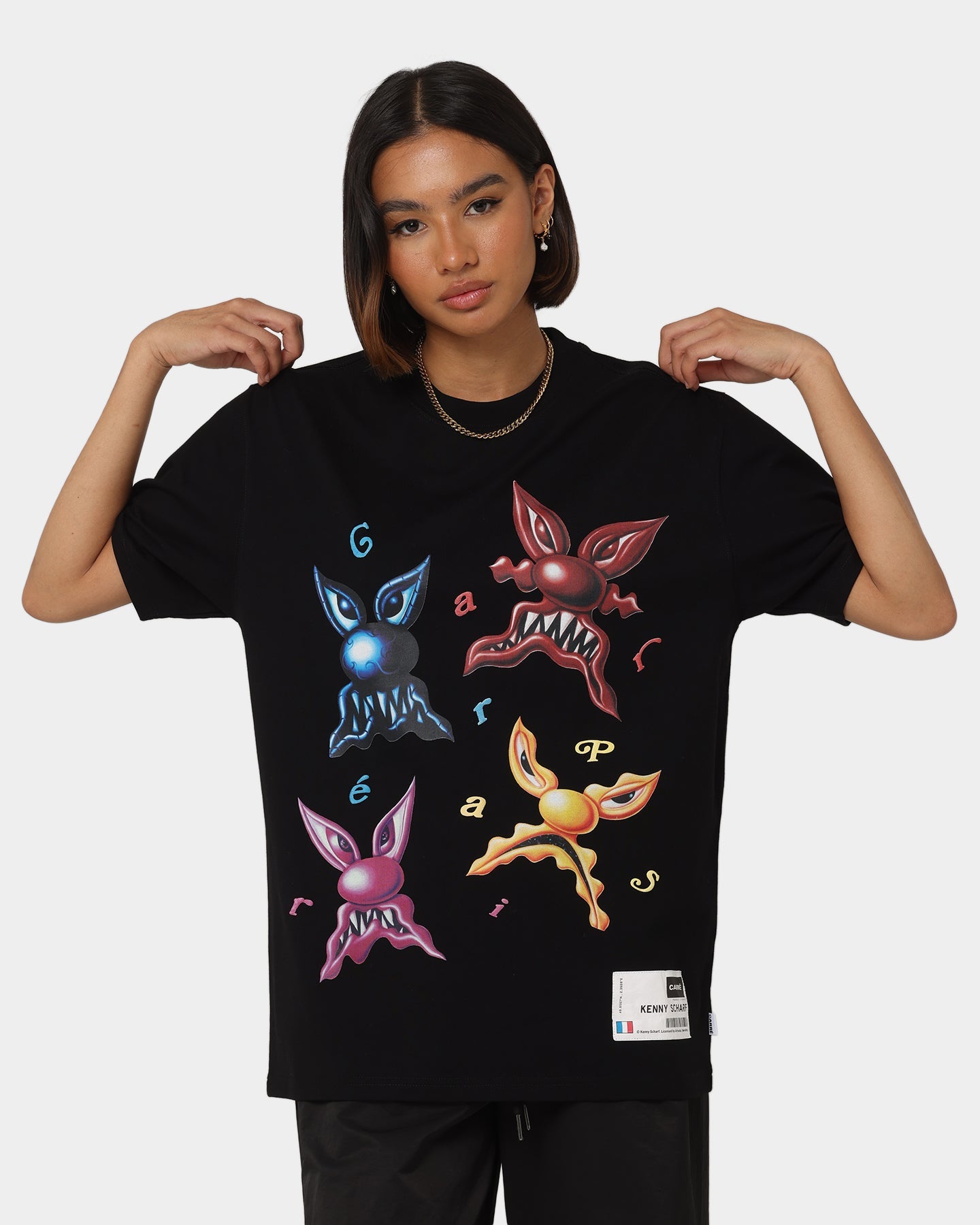 Carr√© X Kenny Scharf Meanie Oversized T-Shirt Black Style001