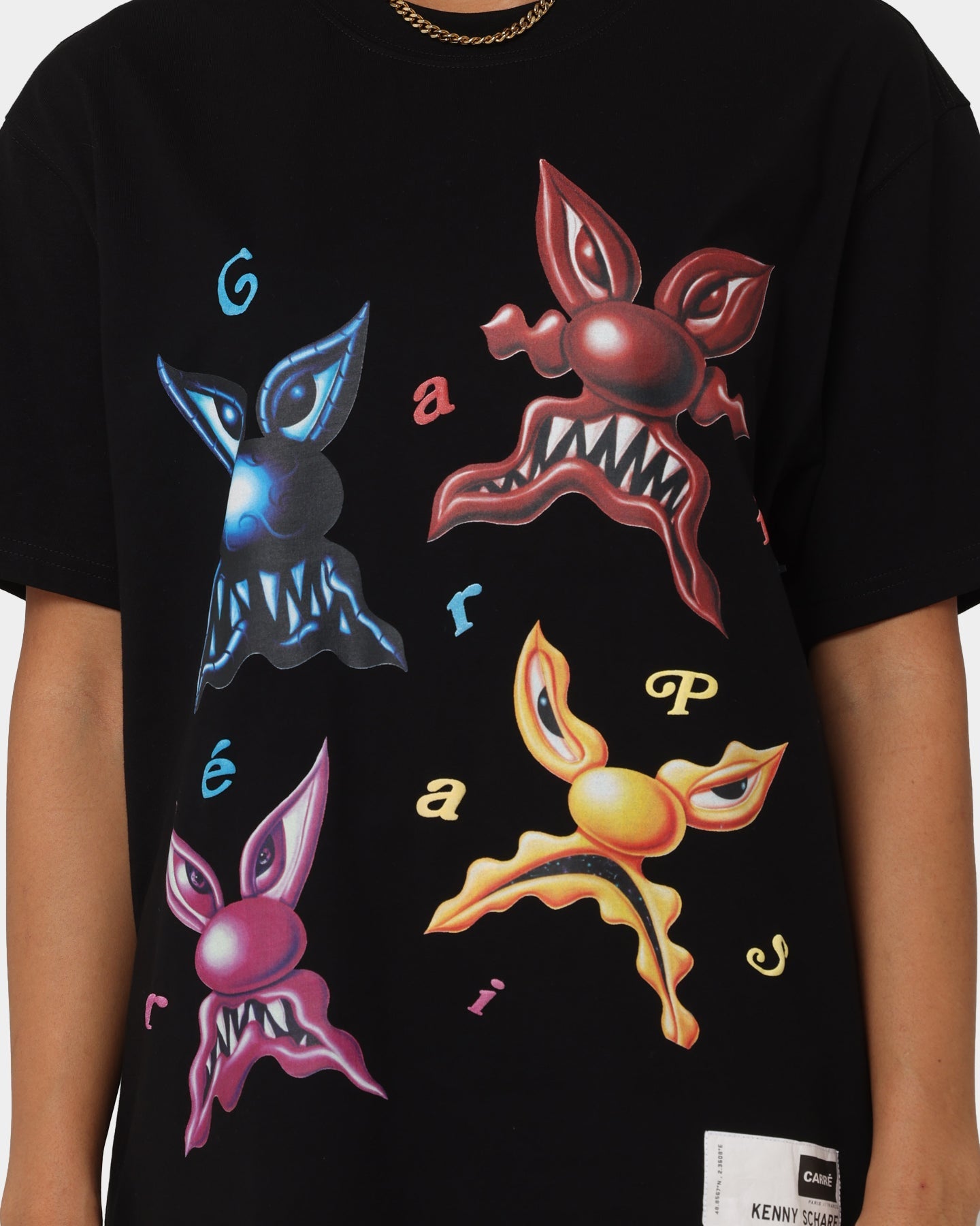 Carr√© X Kenny Scharf Meanie Oversized T-Shirt Black Style001