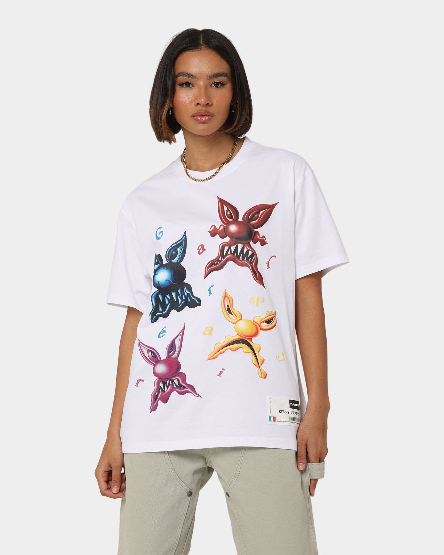 Carr√© X Kenny Scharf Meanie Oversized T-Shirt White Style001